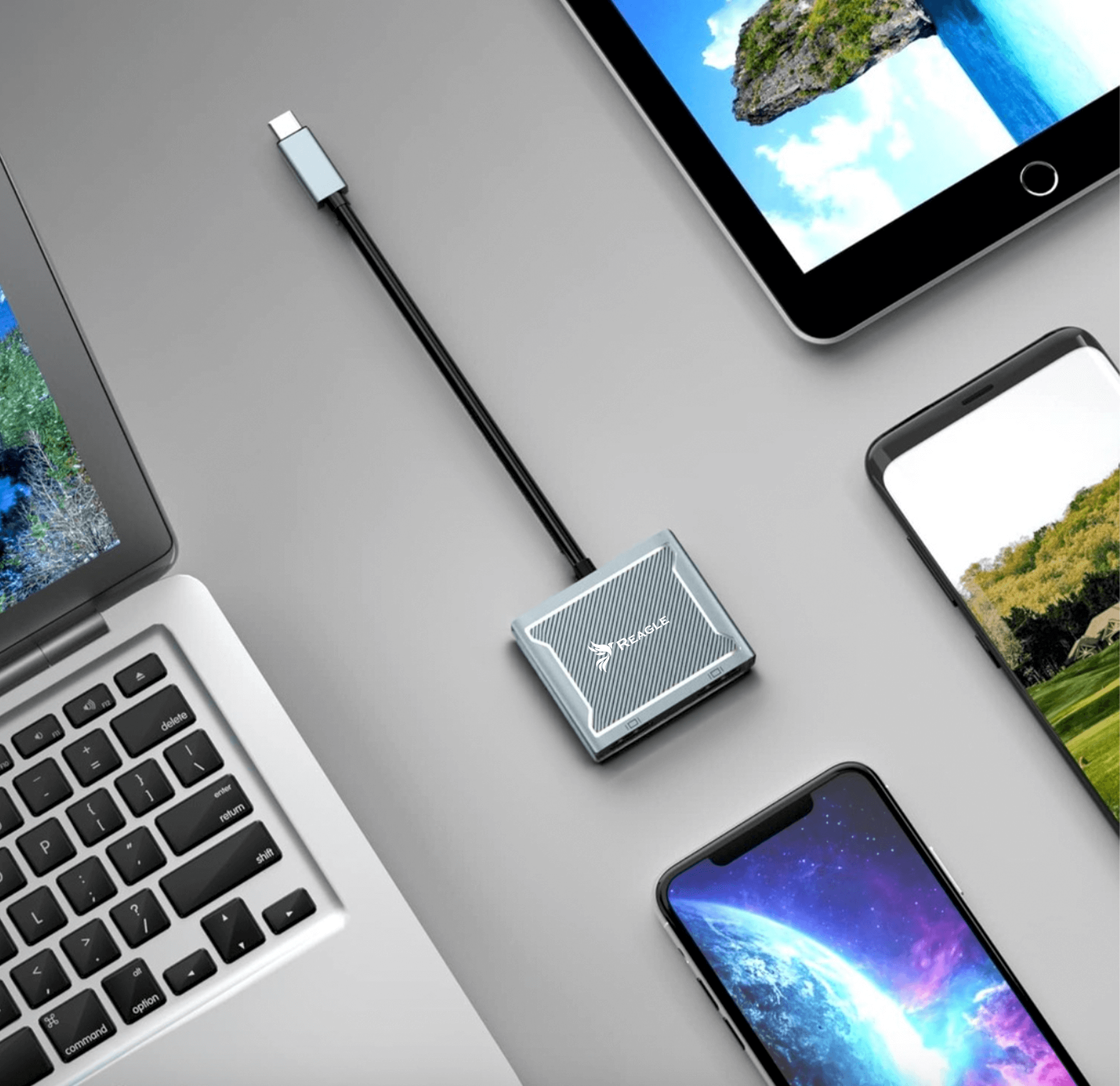 Reagle HUB USB-C Adapter Dual 2x HDMI 4K MST USB MacBook M1 M2 M3 PD 100W_3