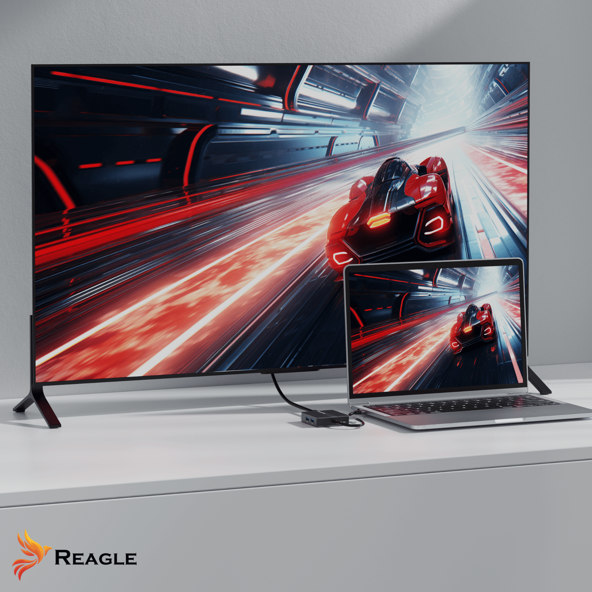 Hub USB-C Reagle 7w1 HDMI 4K 60Hz PD 100W USB 3.2 LAN RJ45