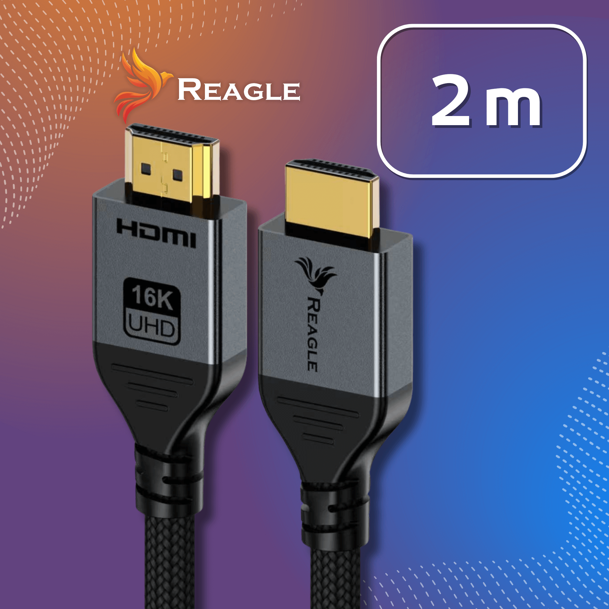 Kabel HDMI 2.2 Reagle RH200P2 2m 96Gbps 16K HDR10