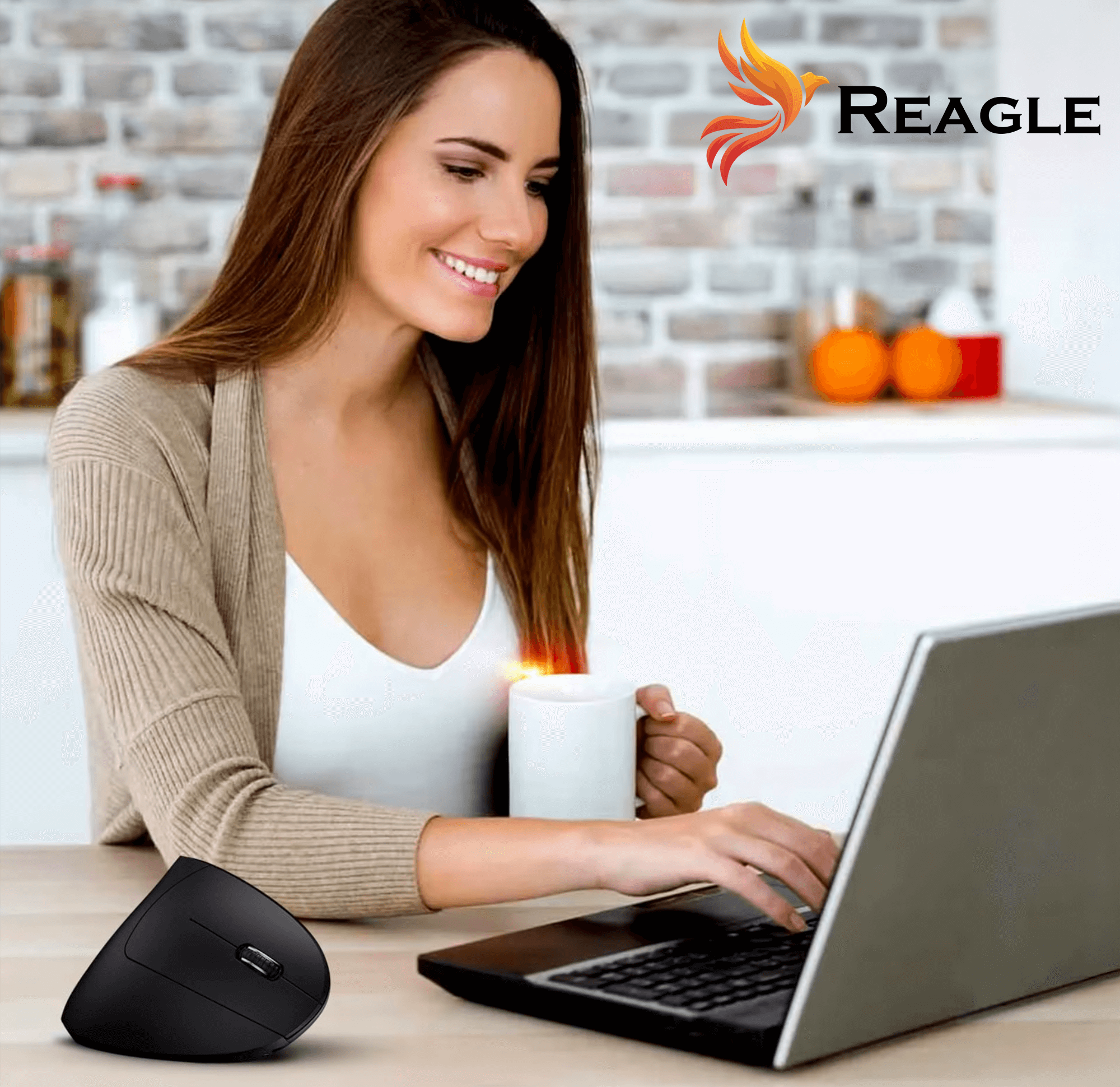 REAGLE ERGONOMICZNA MYSZKA BEZPRZEWODOWA PIONOWA 6 PRZYCISKÓW, USB WERTYKALNA_3