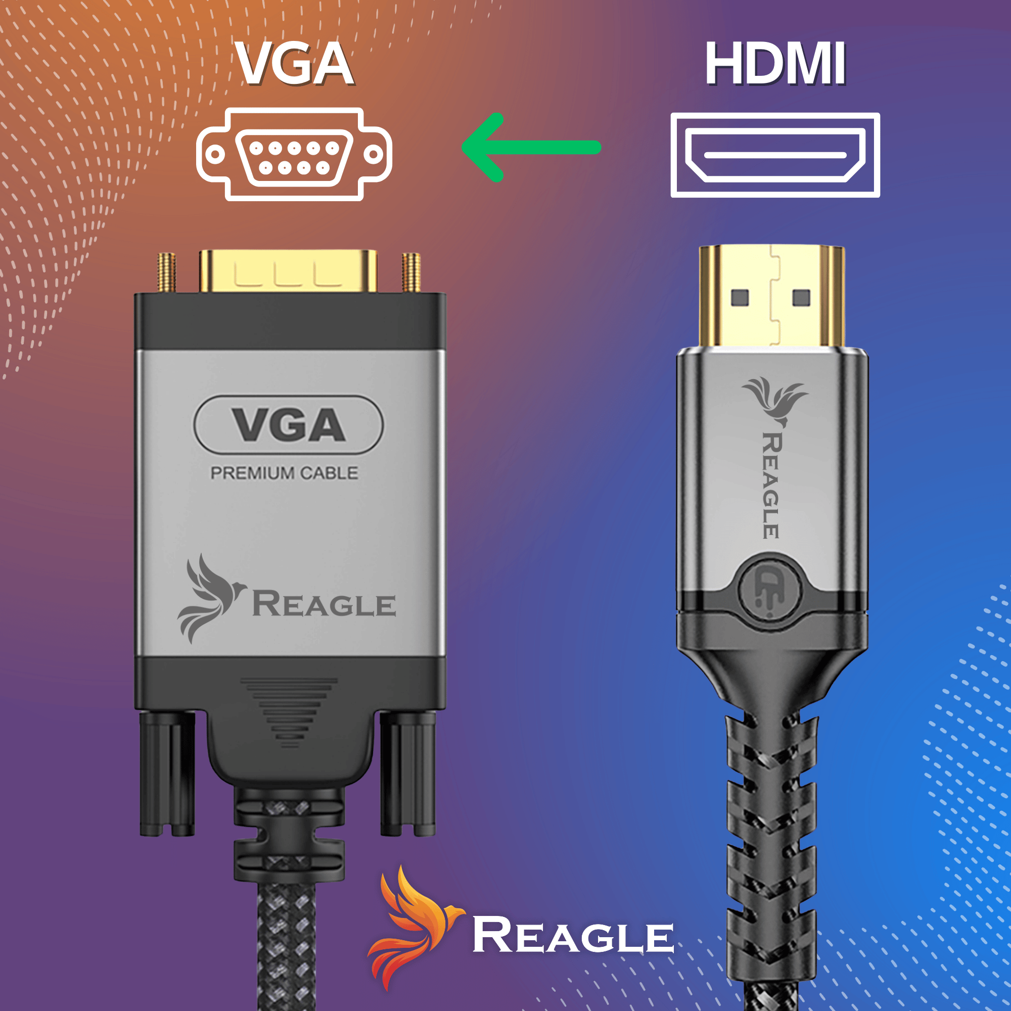 Reagle RHVG200S jednokierunkowy kabel HDMI do VGA 2m