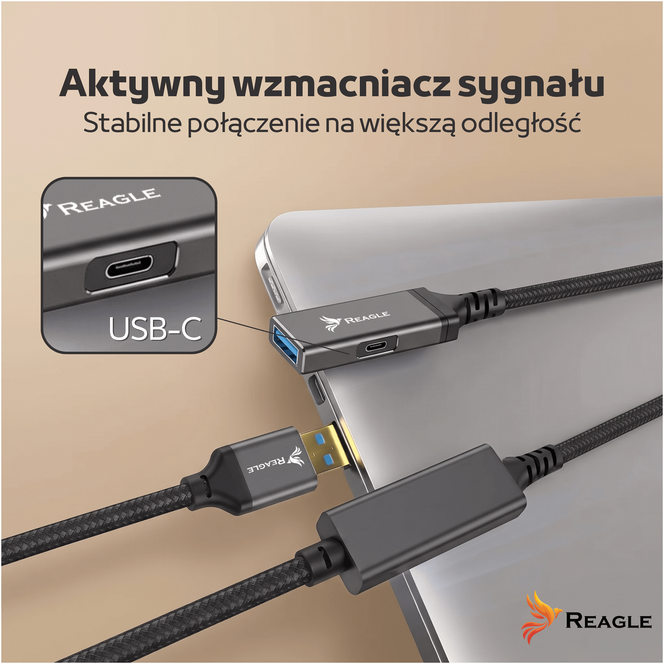 Aktywny przedłużacz USB Reagle 10m USB 3.0 5Gbps