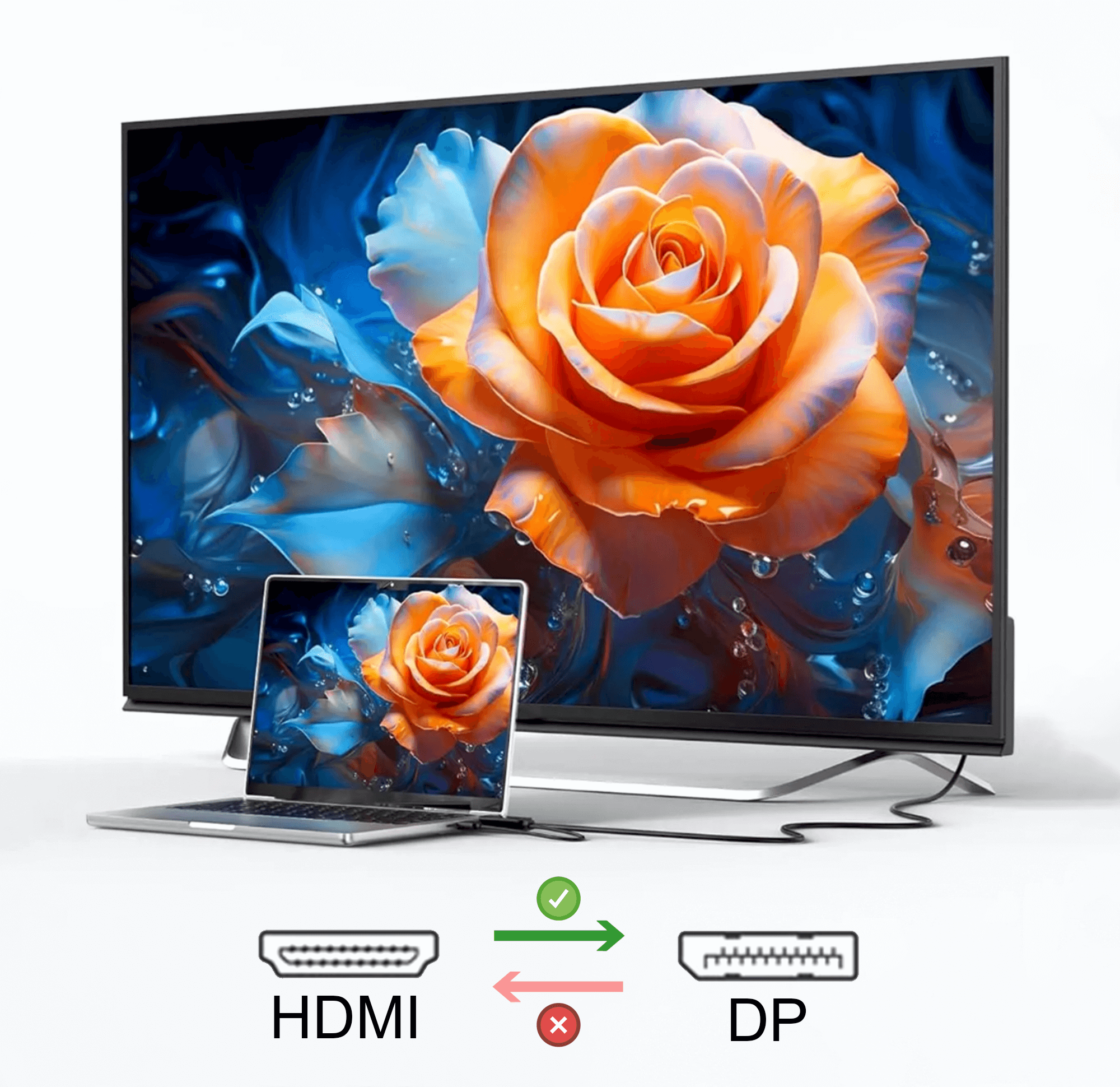 Przewód kabel konwerter z HDMI na DISPLAYPORT DP 4K 60Hz 1,8m Reagle_1