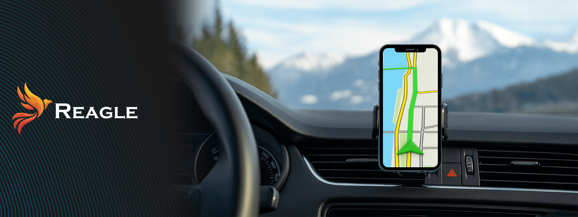 Uchwyt samochodowy Reagle RCARHOLD3 na kratkę nawiewu - widok z boku