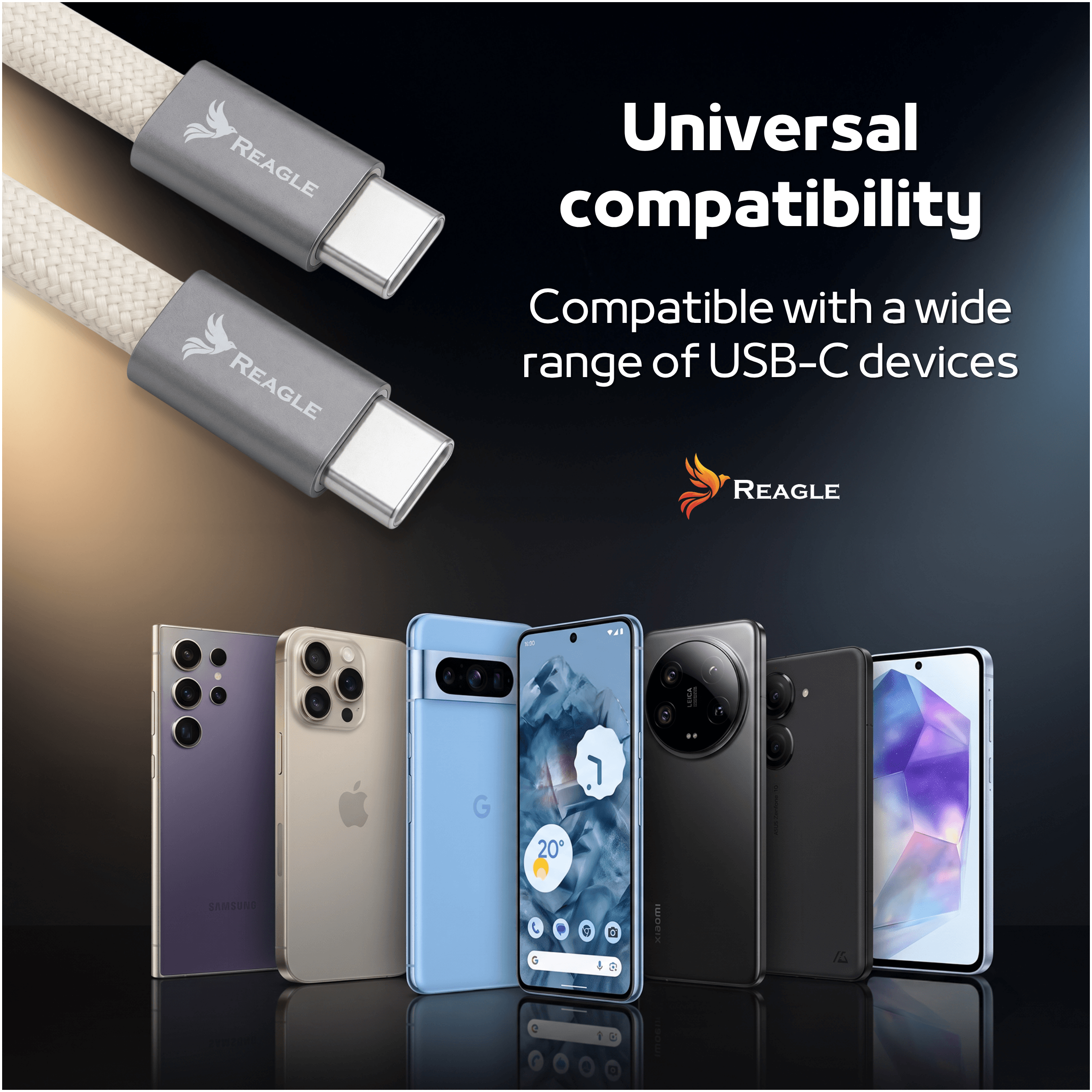 Kabel magnetyczny USB-C PD 100W zwijany 1m iPhone Samsung
