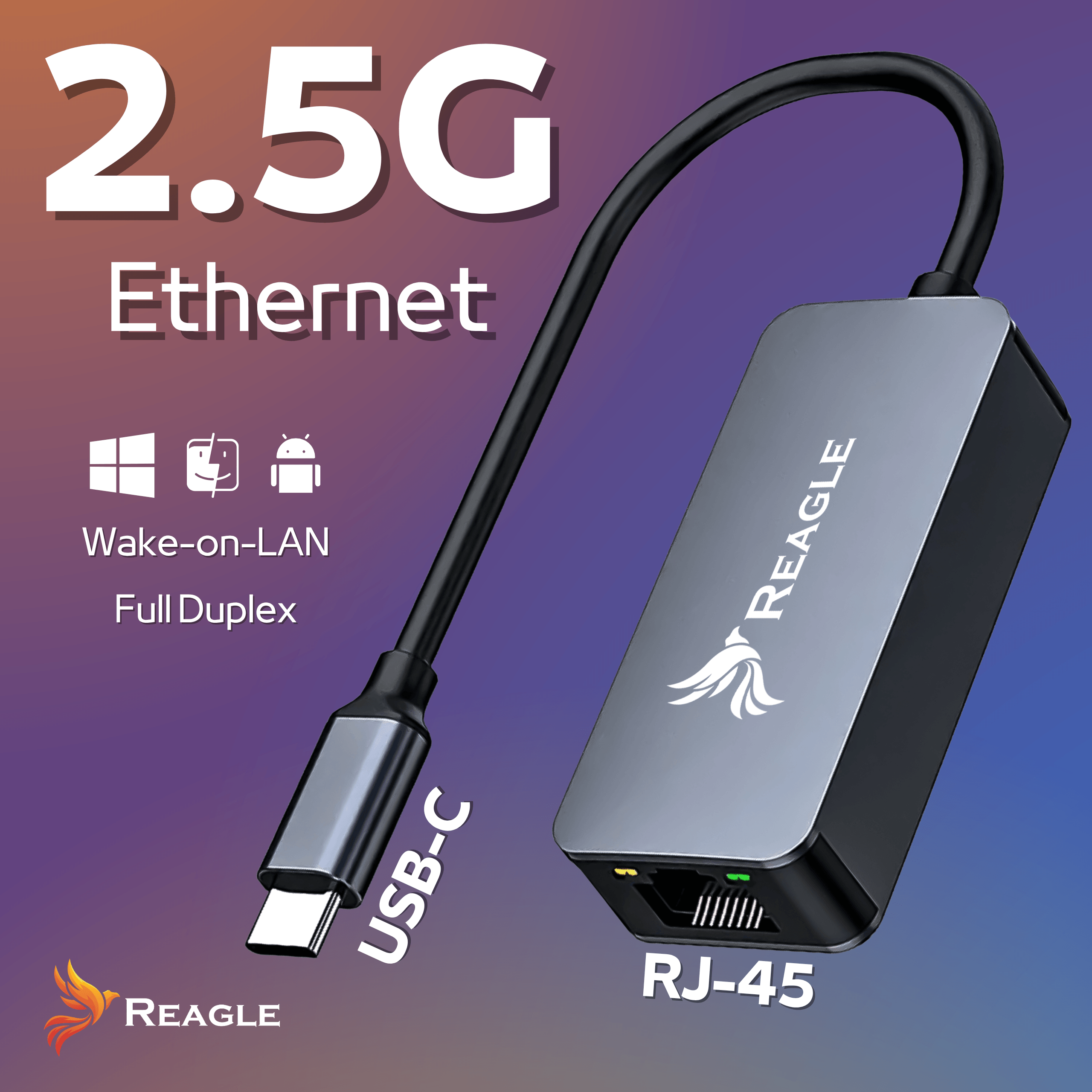 PRZEJŚCIÓWKA USB-C ETHERNET ADAPTER KARTA SIECIOWA LAN RJ45 2,5Gb/s 2.5G_1
