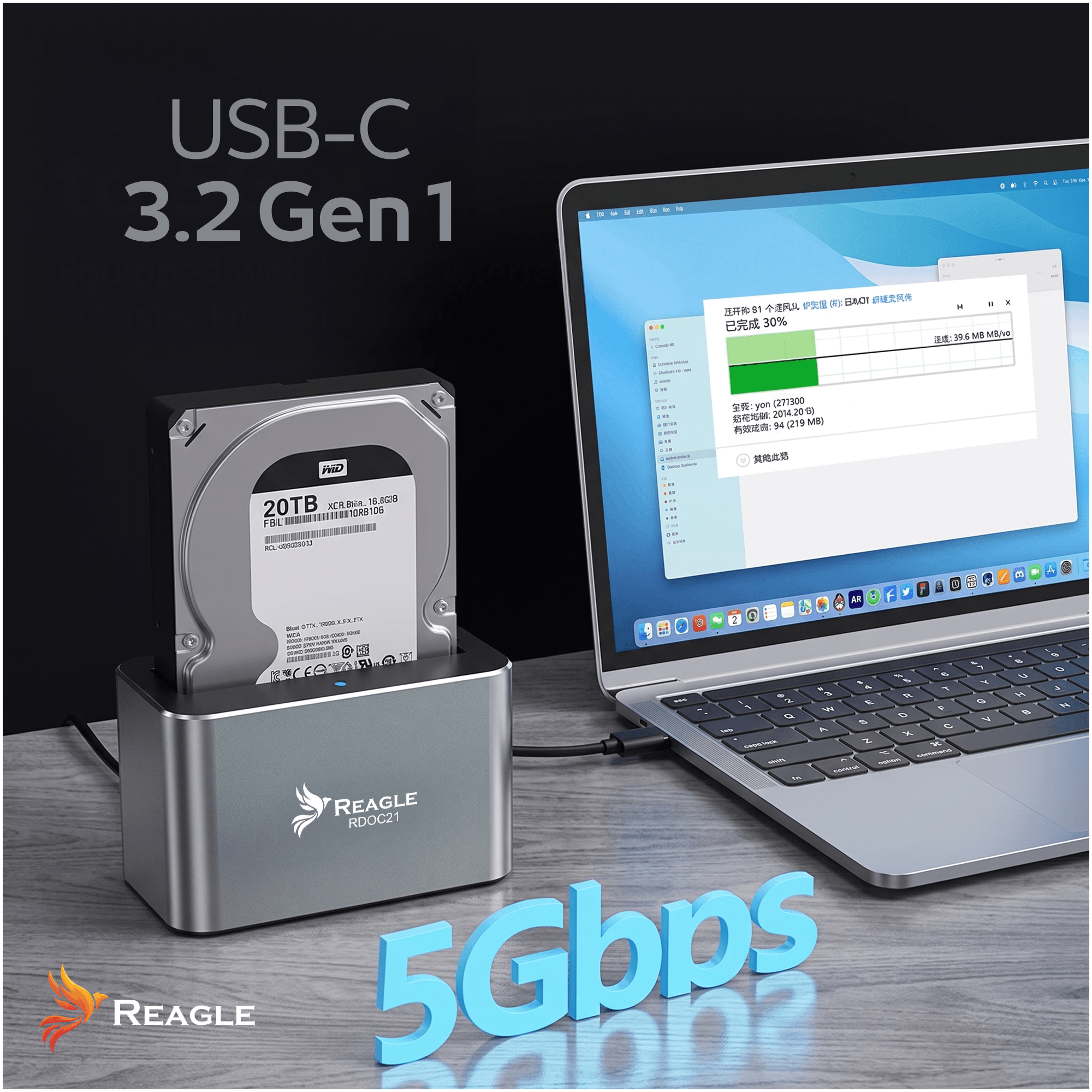 Stacja dokująca HDD SSD SATA USB 3.0 5Gbps
