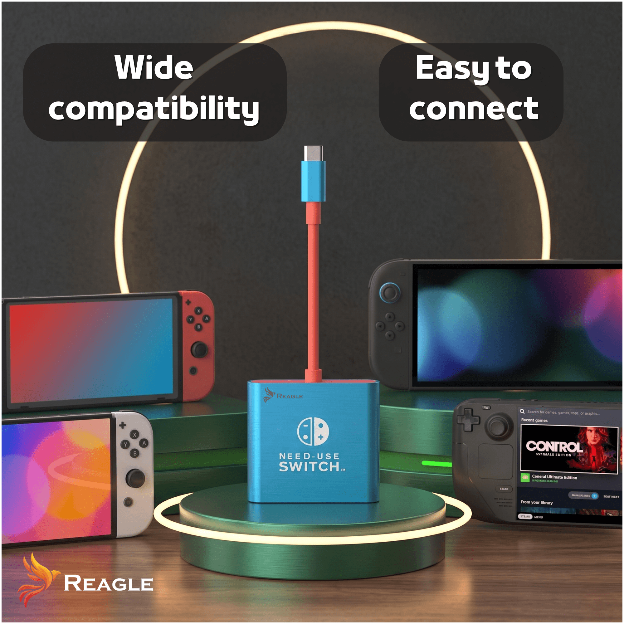 Adapter USB-C HDMI 4K 60Hz PD 100W USB 3.0 Nintendo Switch 2