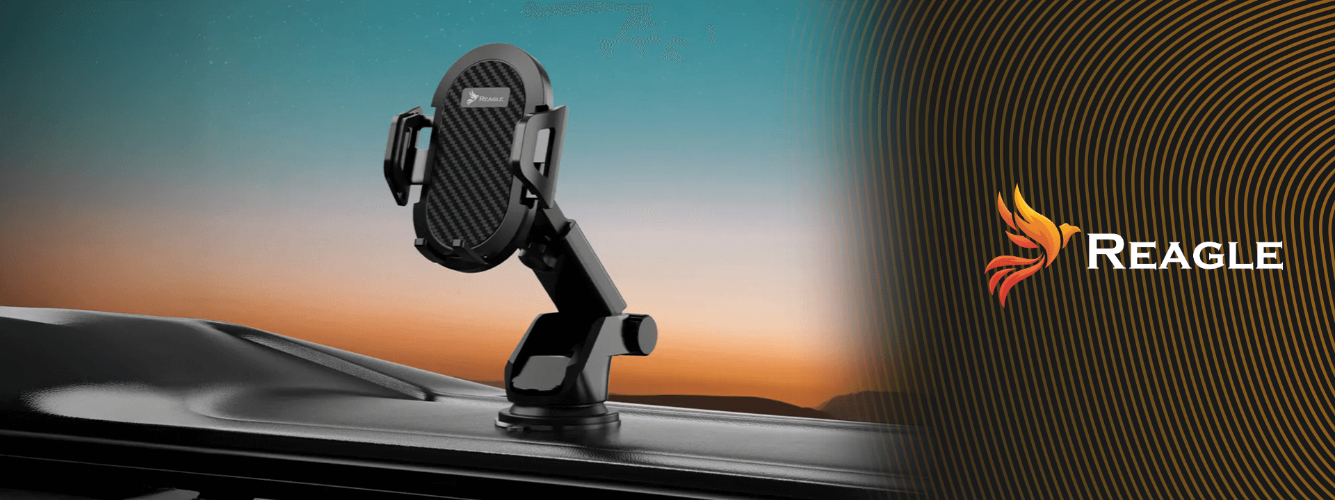 Uchwyt samochodowy Reagle RCARHOLD1 na szybę, deskę i kokpit – stabilny holder 360°