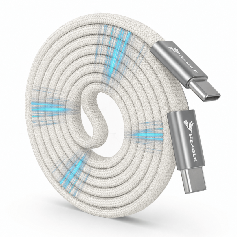 Kabel magnetyczny USB-C PD 100W zwijany 1m iPhone Samsung