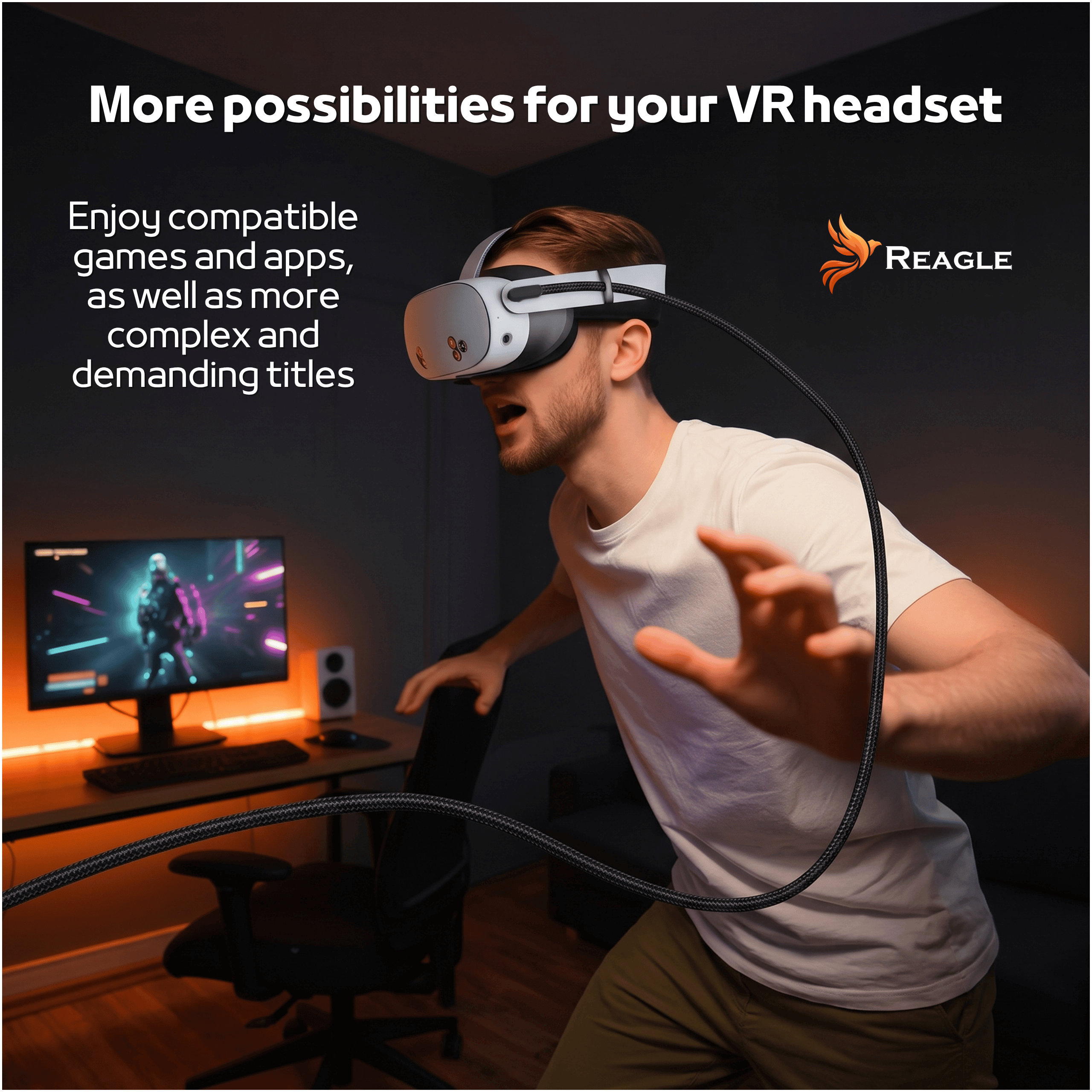 Reagle kabel USB-C VR Link 5m 10Gbps Oculus Quest