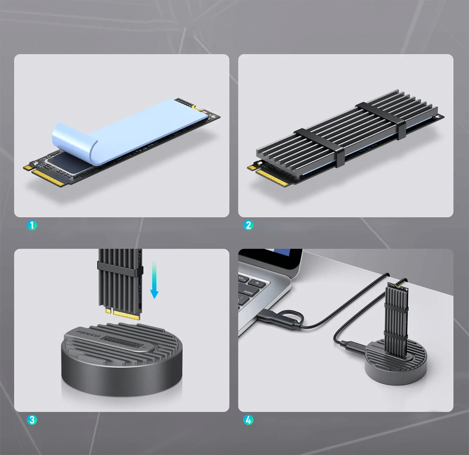 Adapter SSD NVME PCIe SATA NGFF 2-in-1 M.2 Laufwerksschacht USB 3.2 USB-C 10 Gb/s_2