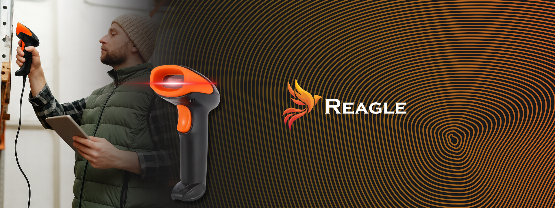 SKANER CZYTNIK KODÓW KRESKOWYCH BEZPRZEWODOWY 1D 2D QR EAN WiFi USB REAGLE_1