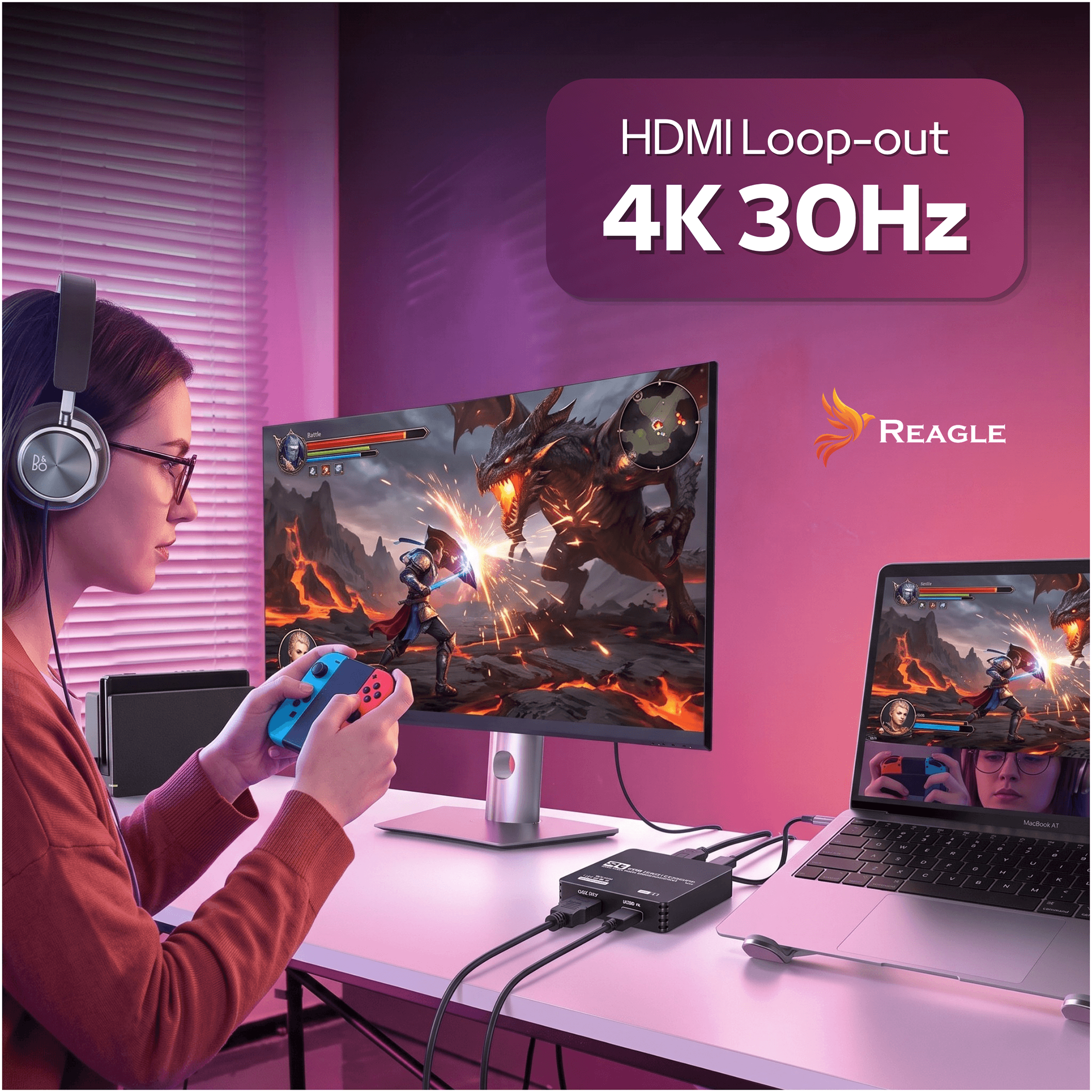 Reagle HDMI USB grabber karta przechwytywania obrazu 4K 60Hz