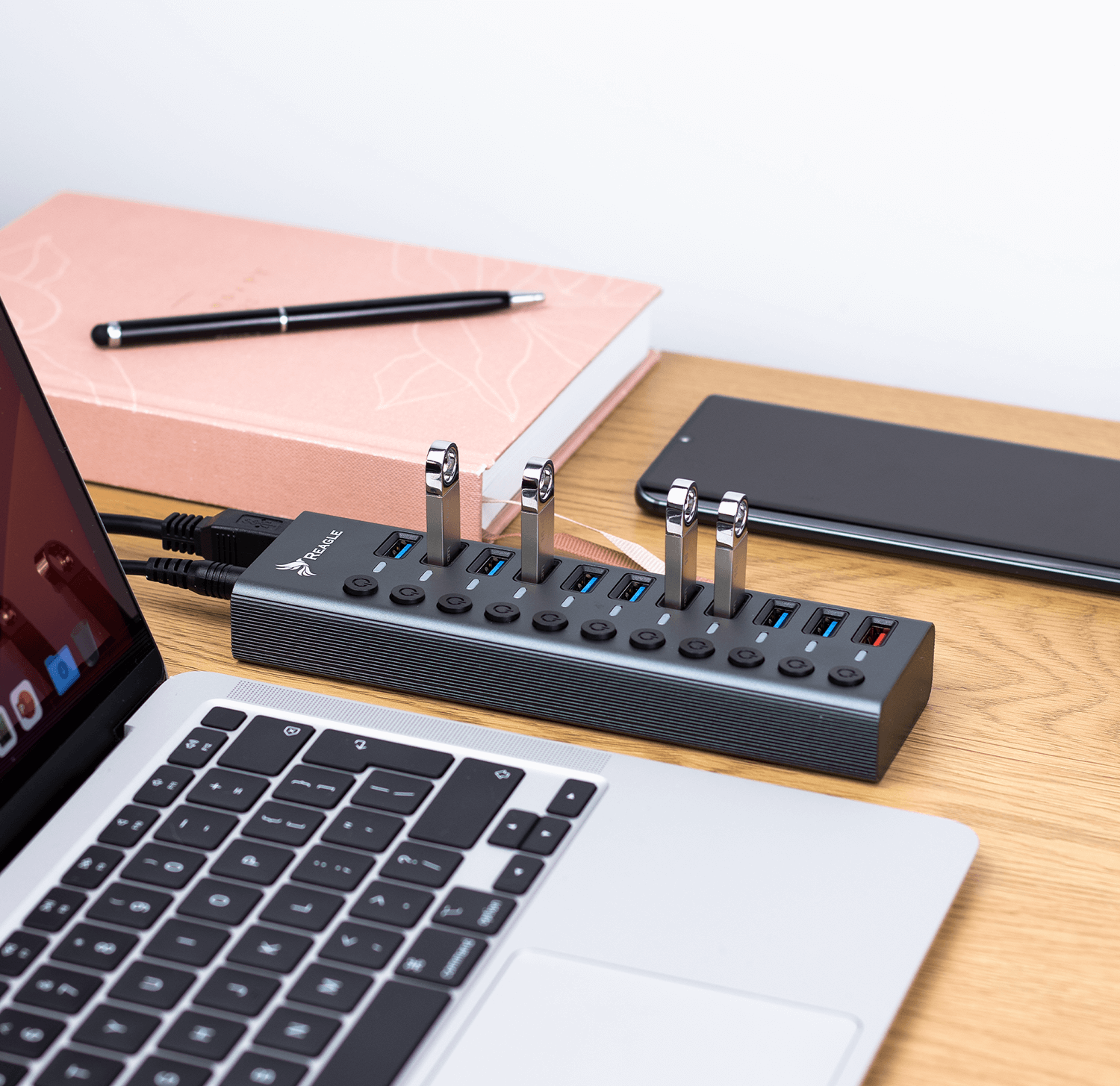 Reagle HUB USB 3.1 PRO Aktywny 11 Portów USB-A Zasilacz 36W_2