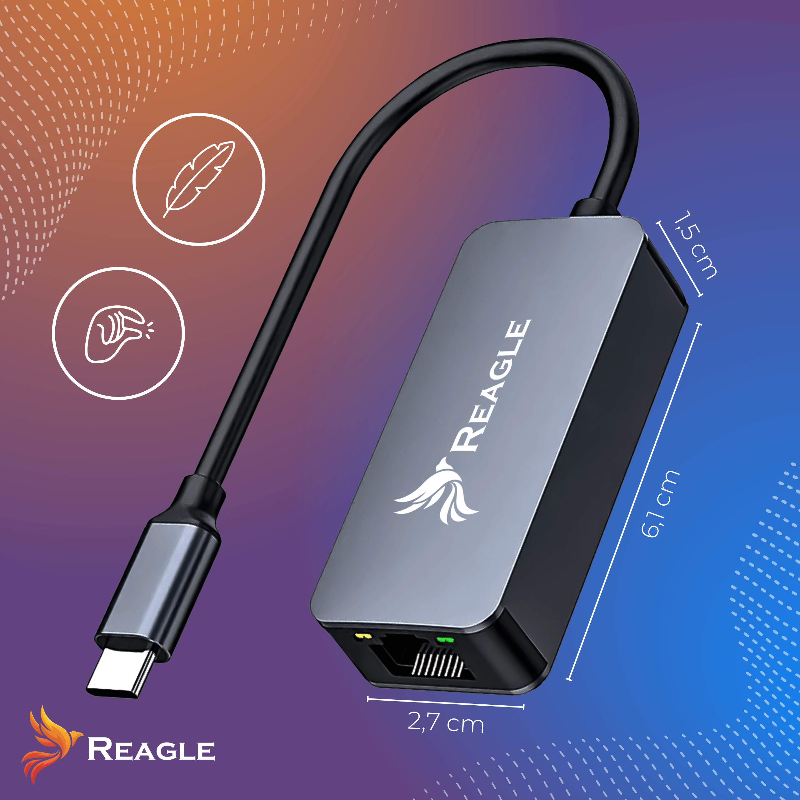 PRZEJŚCIÓWKA USB-C ETHERNET ADAPTER KARTA SIECIOWA LAN RJ45 2,5Gb/s 2.5G_3