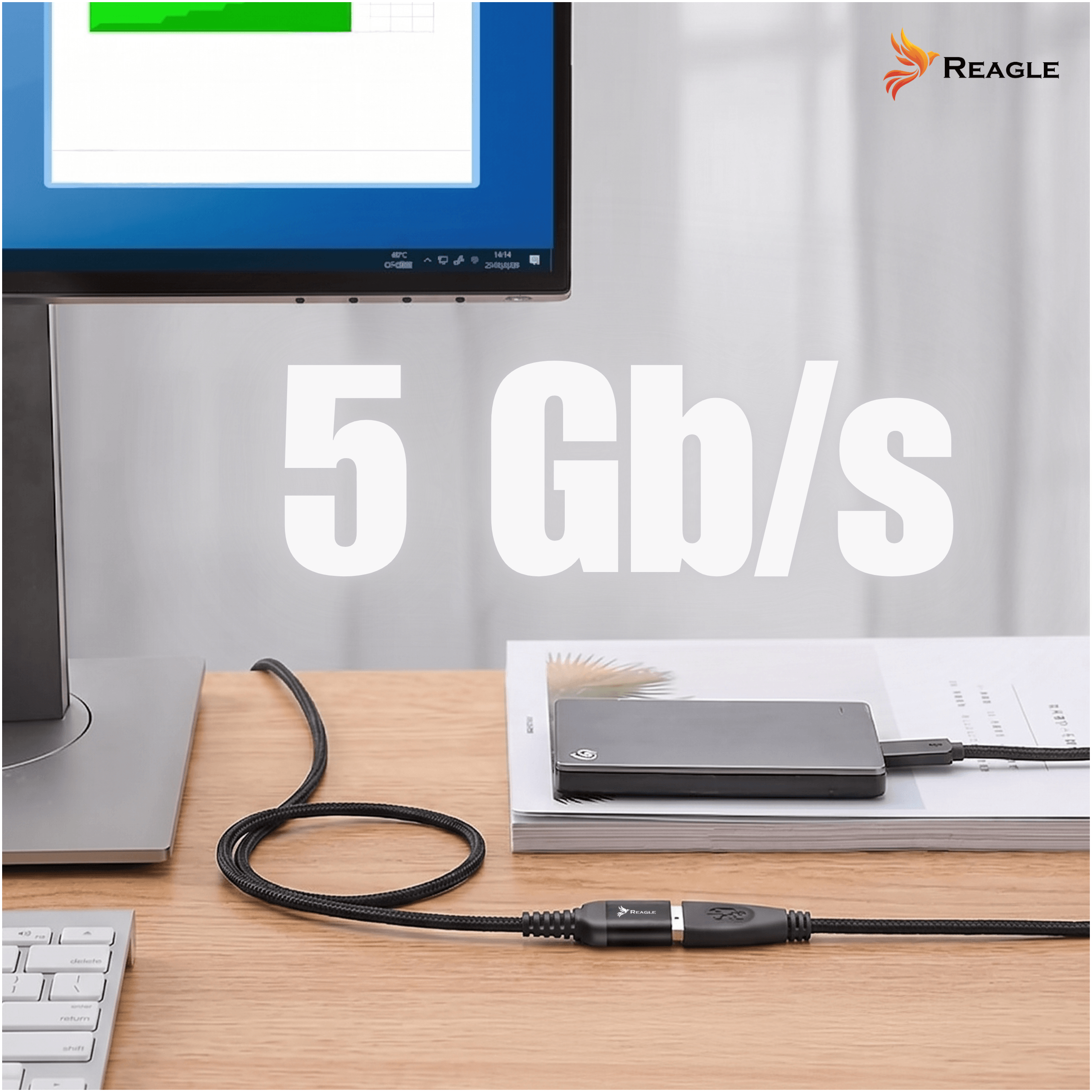 Reagle RPA50P jako przewód USB-A podłączający pamięć lub urządzenie zewnętrzne do komputera