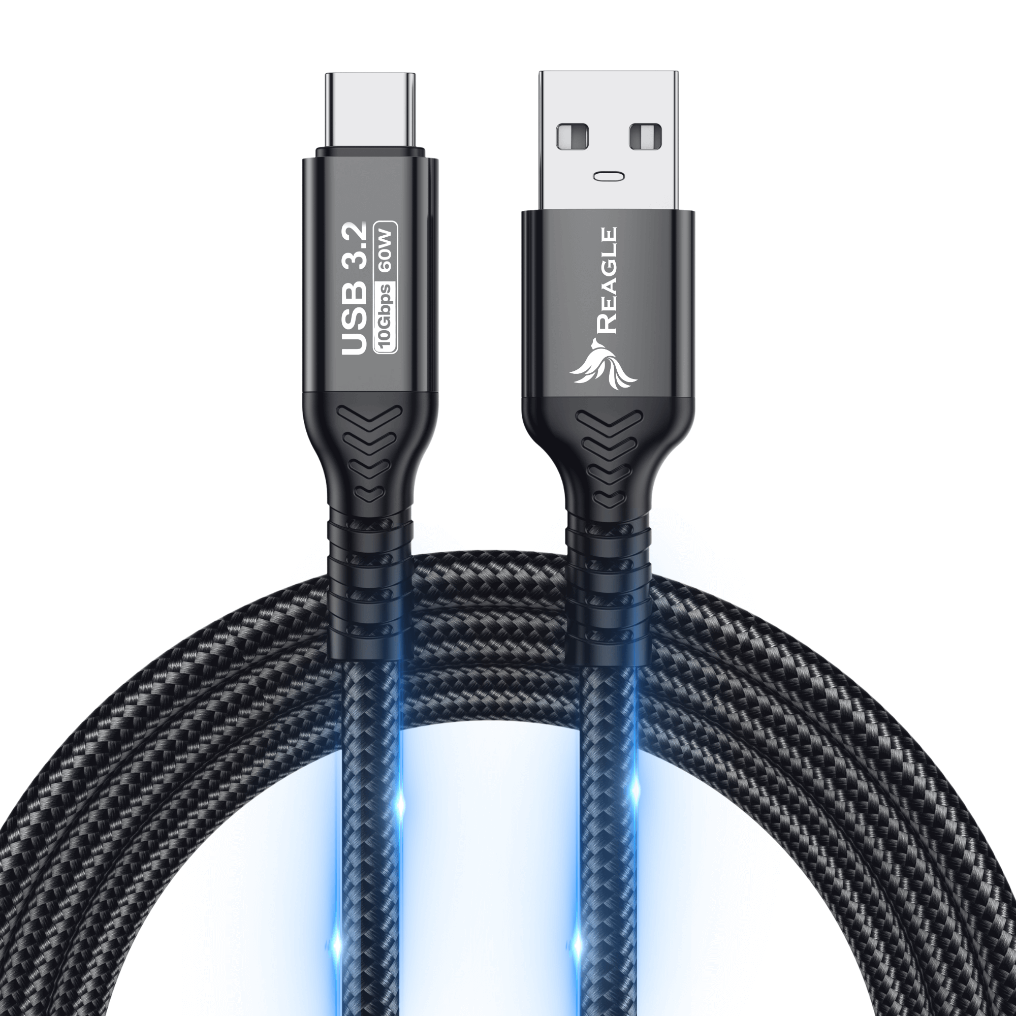 Reagle RUCA100P kabel USB-A do USB-C 1m 10Gbps PD 60W QC 4.0
