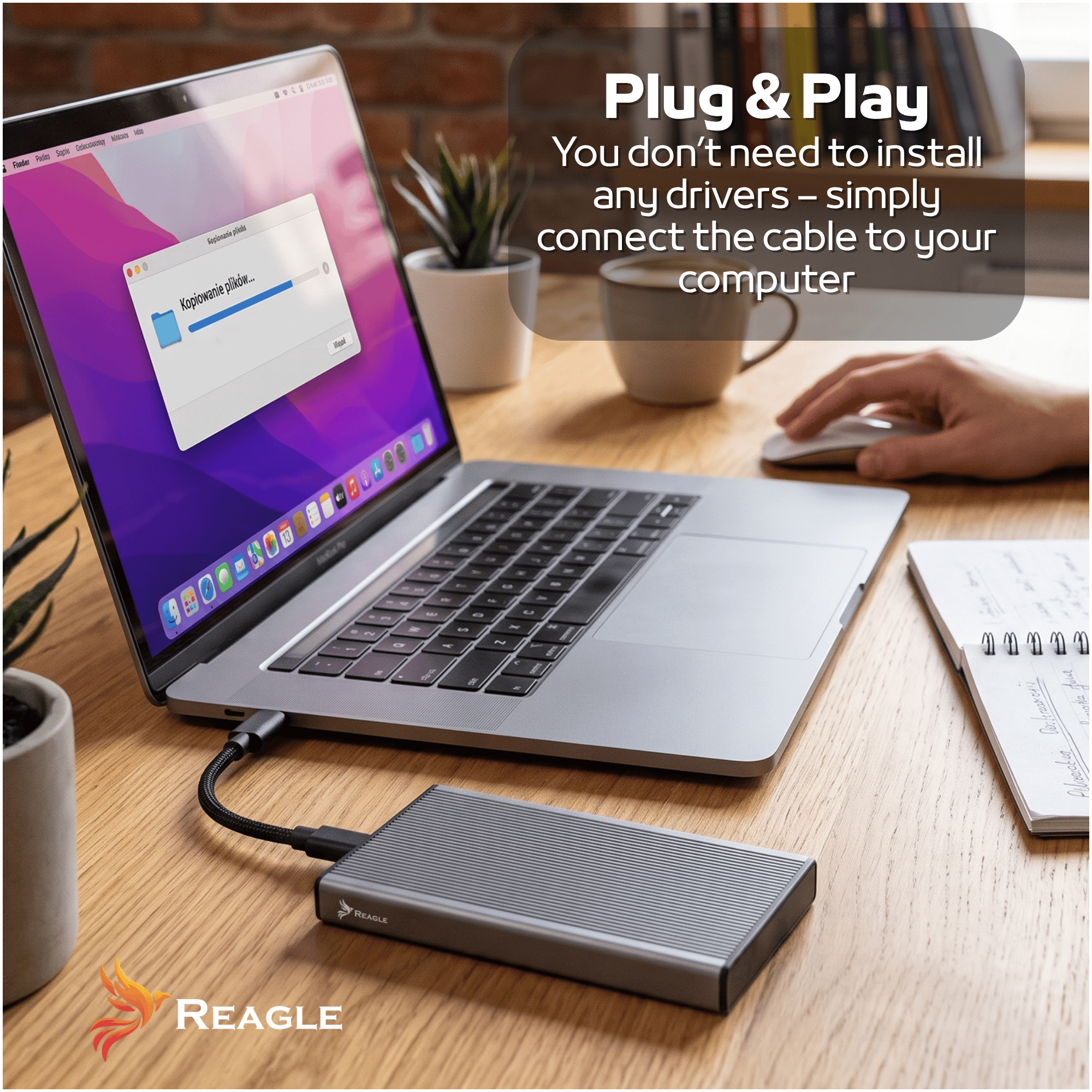 Reagle RE3SATA obudowa dysku SSD HDD 2,5 USB-C