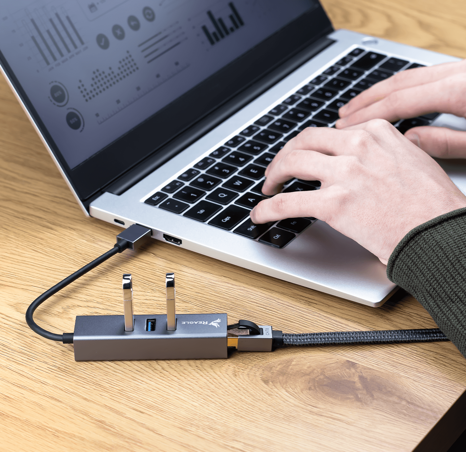 Reagle Netzwerk Adapter Hub USB-A 3.1 GIGABIT LAN RJ45 1GB_1