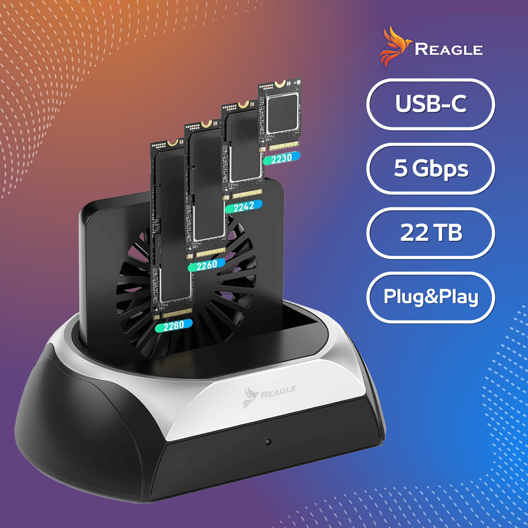 Stacja dokująca dysku SSD HDD SATA 2,5" 3,5" NVMe M.2 USB obudowa adapter_2