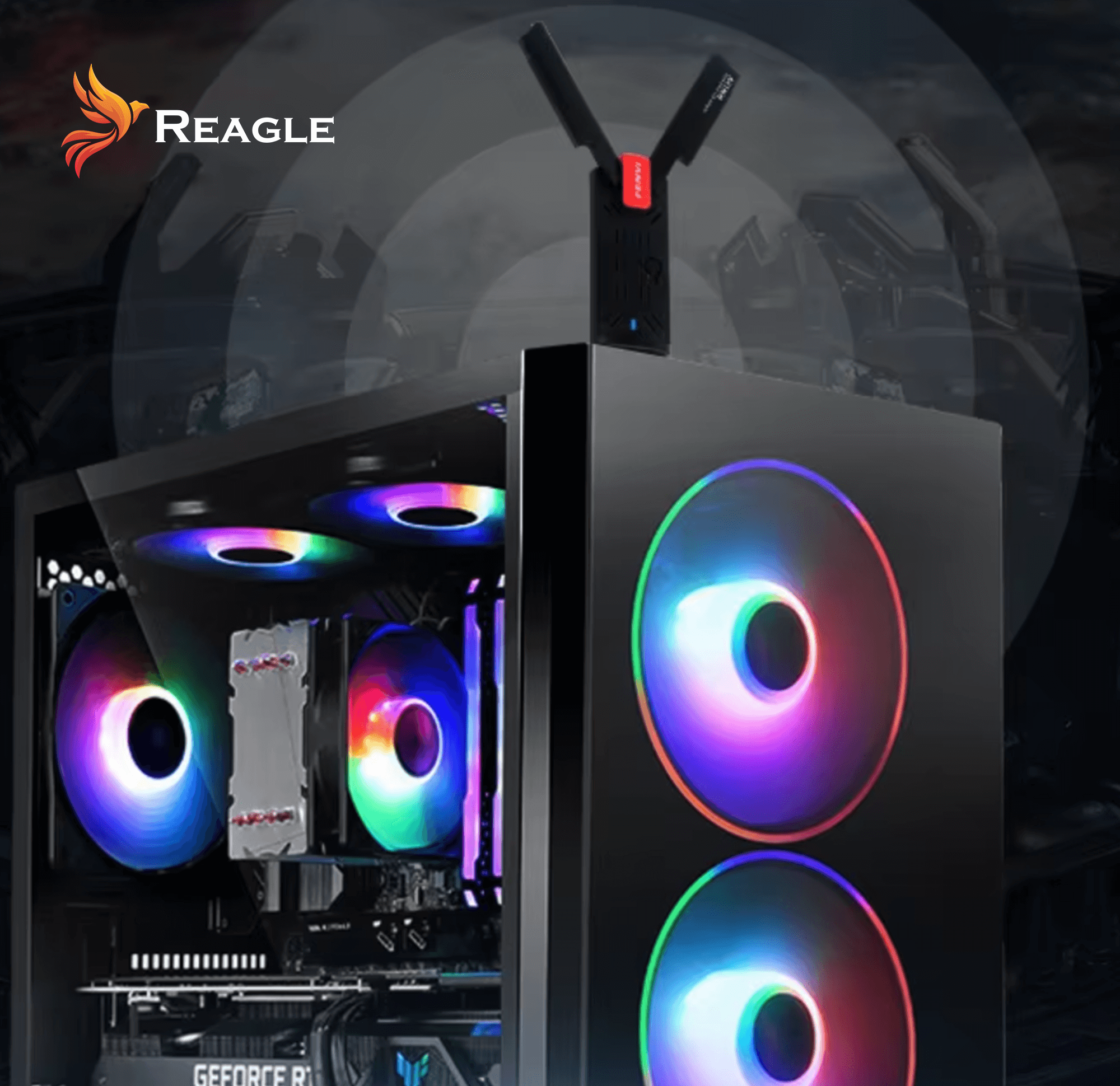 REAGLE Zewnętrzna Karta Sieciowa WI-FI Adapter USB WiFi 6 AX 1800Mbps 2,4GHz 5GHz_2