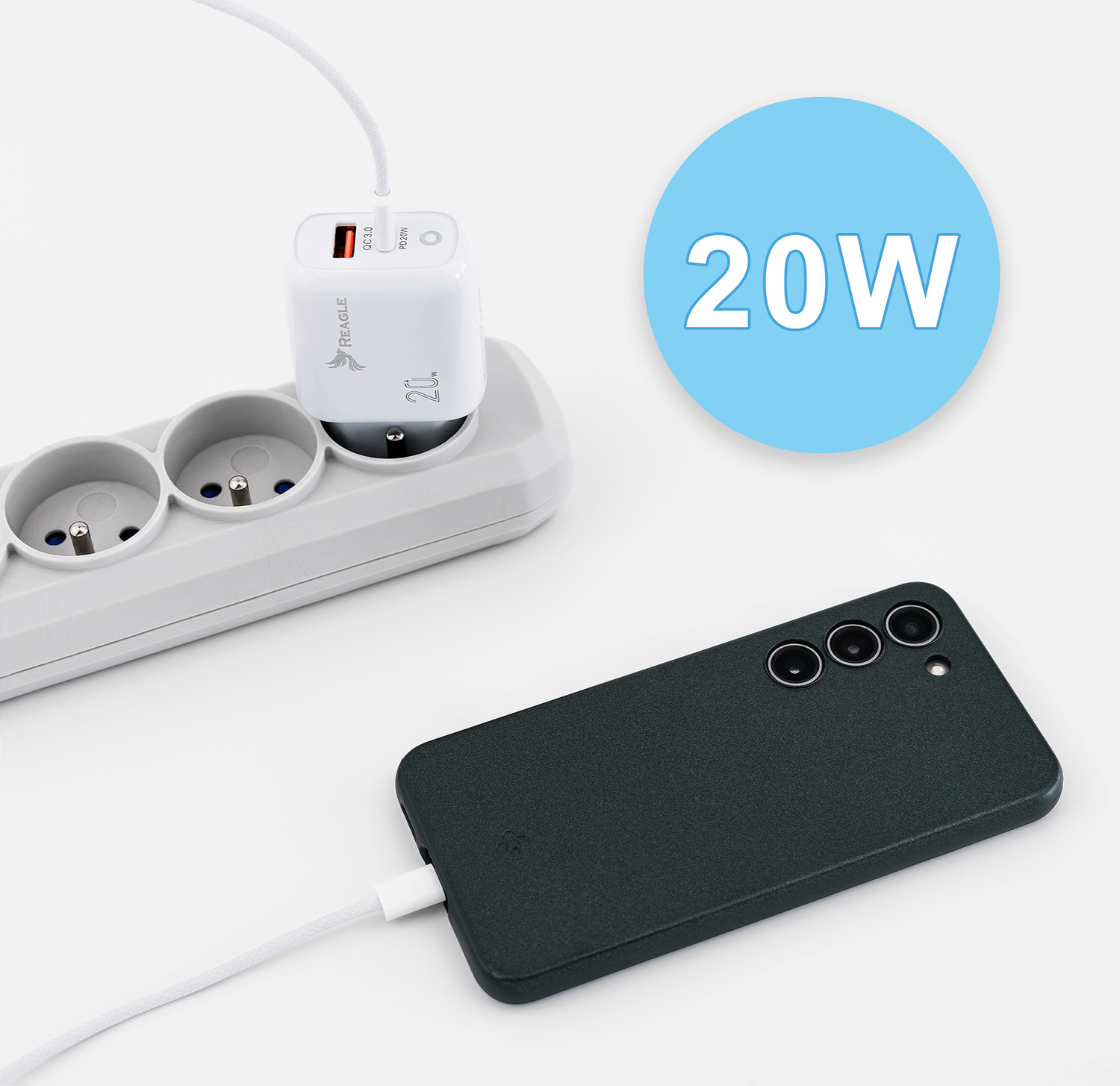 SCHNELLES LADEGERÄT 20W USB-C QC 3.0 WÜRFELNETZTEIL FÜR IPHONE 15 PRO GALAXY S_2