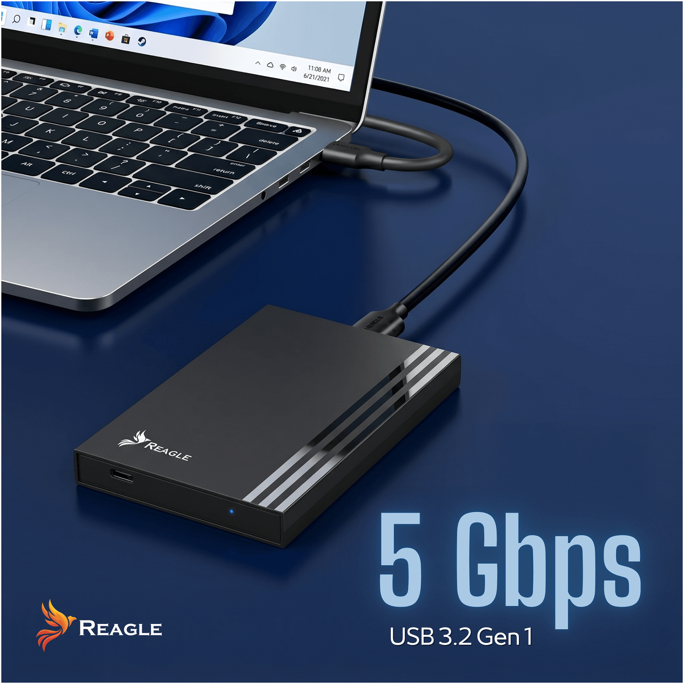 Reagle RE2SATA kabel USB-C USB-A Plug and Play