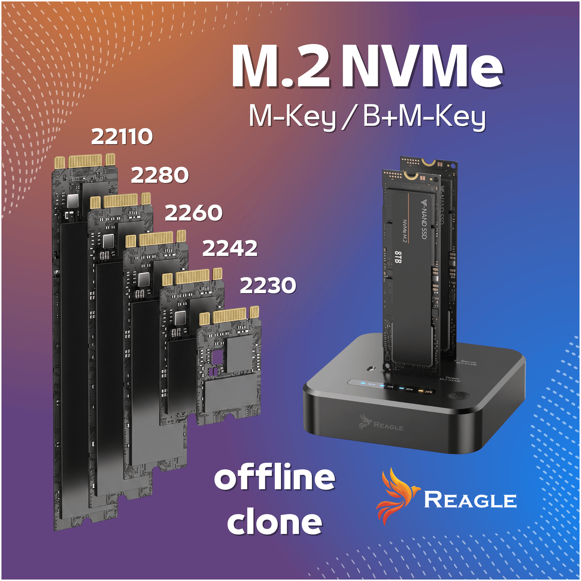 Adapter SSD M.2 NVMe PCIe USB-C 3.2 10Gbps