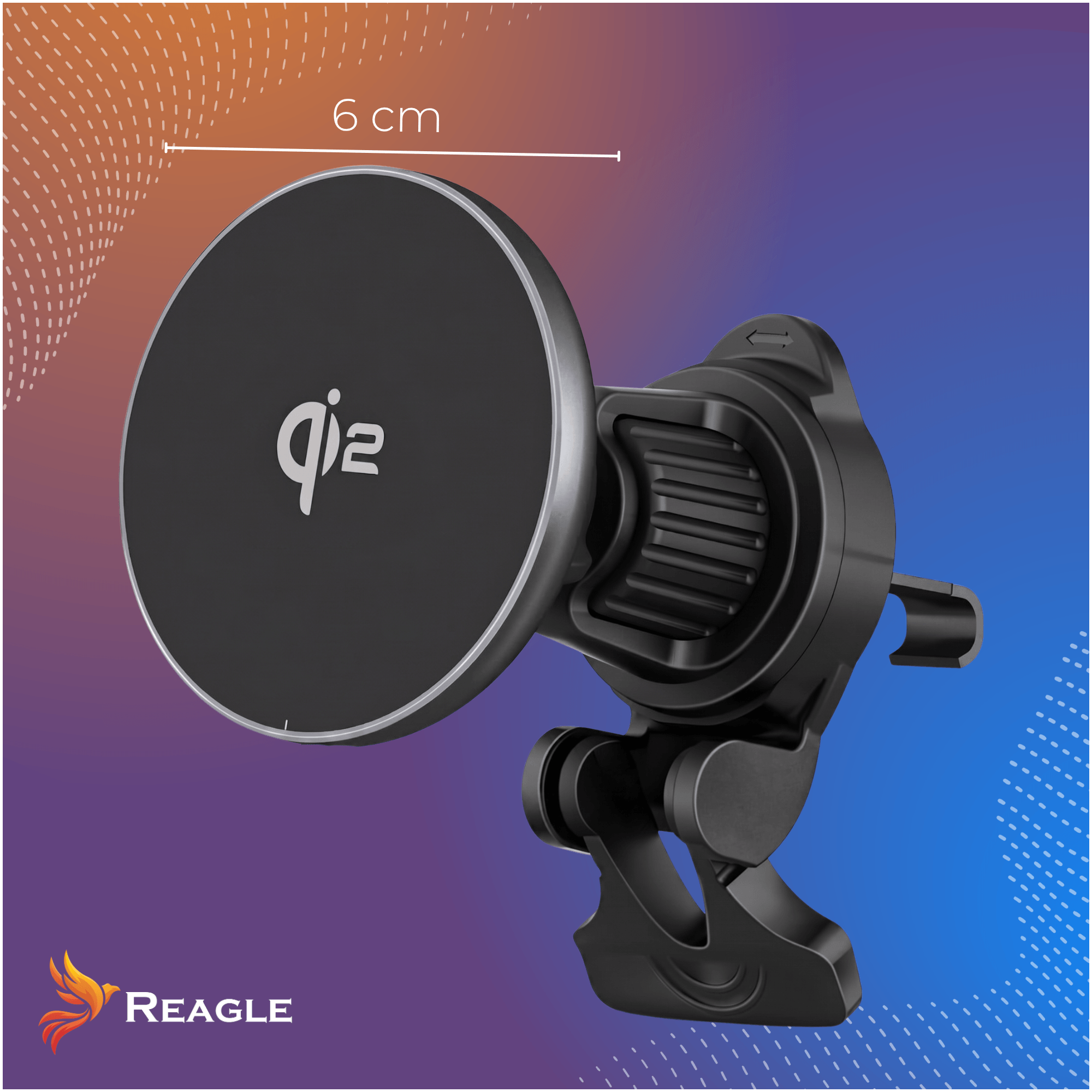 Uchwyt samochodowy Reagle MagSafe Qi2 15W