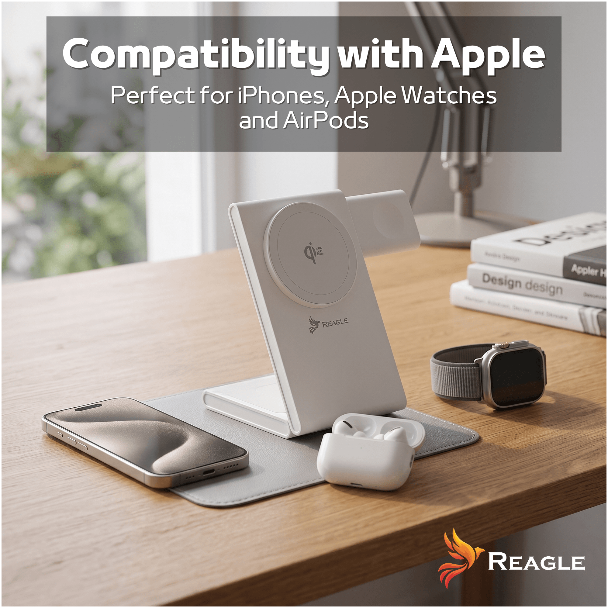 Ładowarka indukcyjna MagSafe Qi2 15W 3w1 biała RCHARW51W