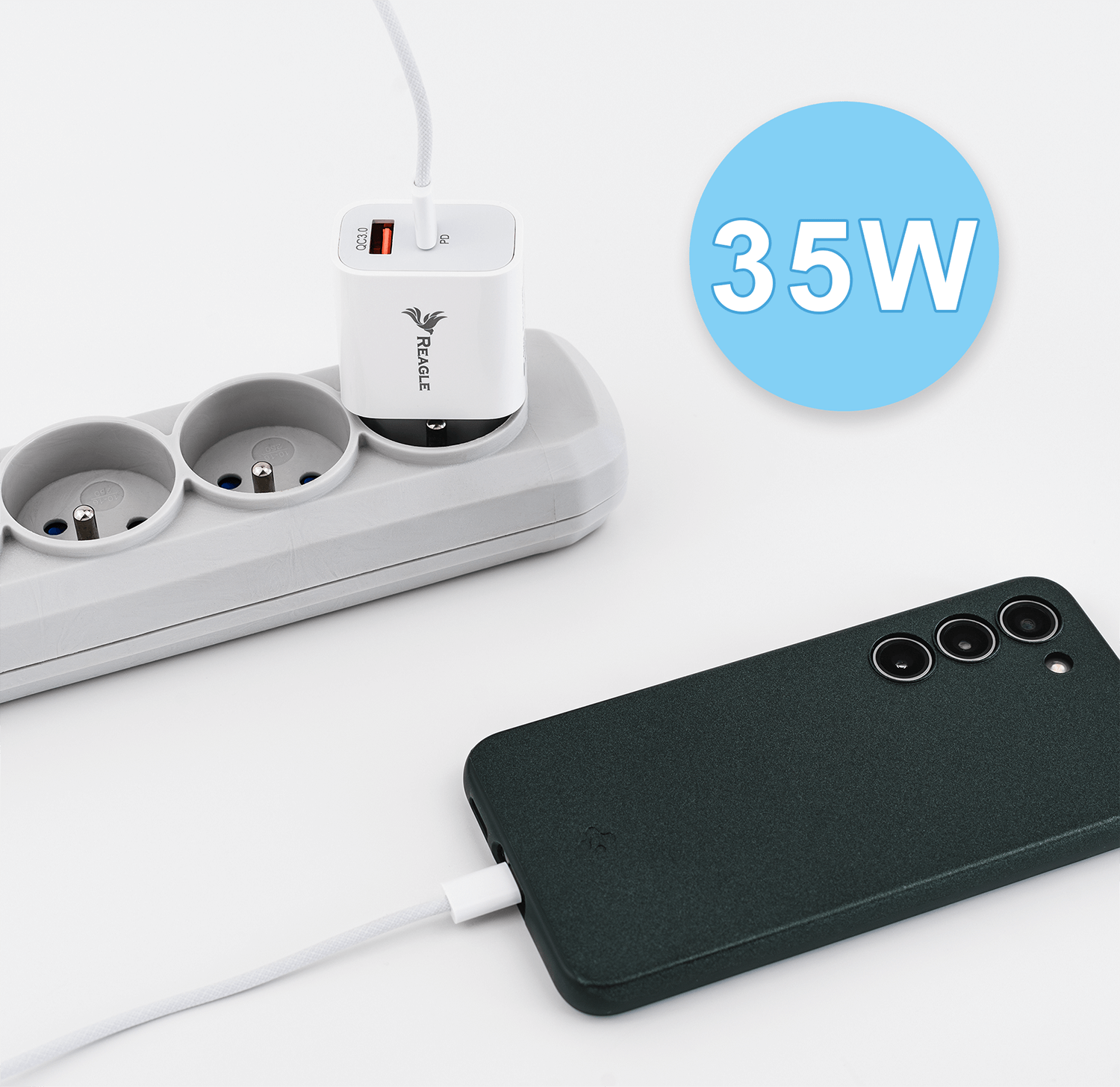 SCHNELLES LADEGERÄT 35W USB-C QC 3.0 WÜRFELNETZTEIL FÜR IPHONE 15 PRO GALAXY S_1