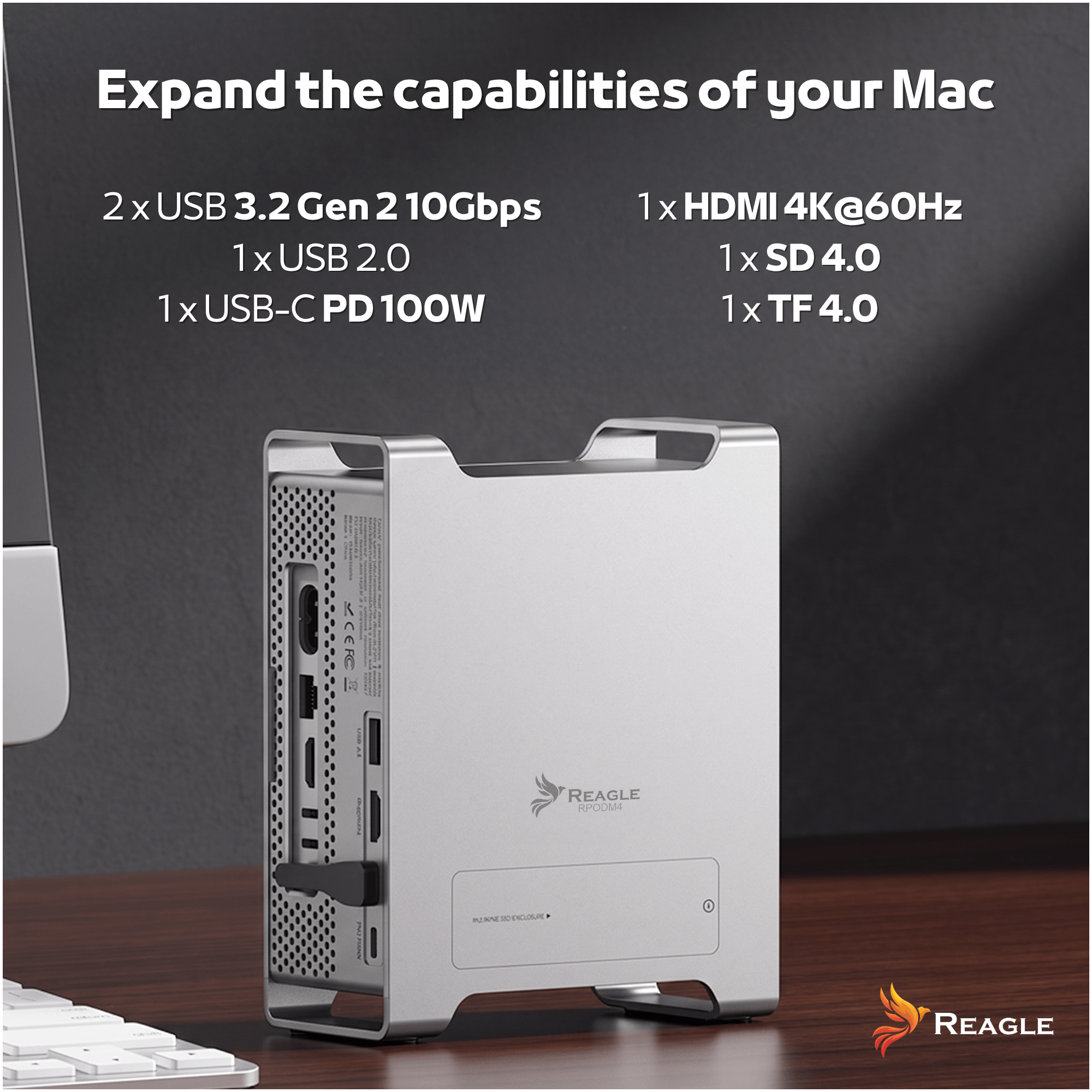 Stacja dokująca Mac Mini M4 SSD NVMe HDMI 4K USB-C