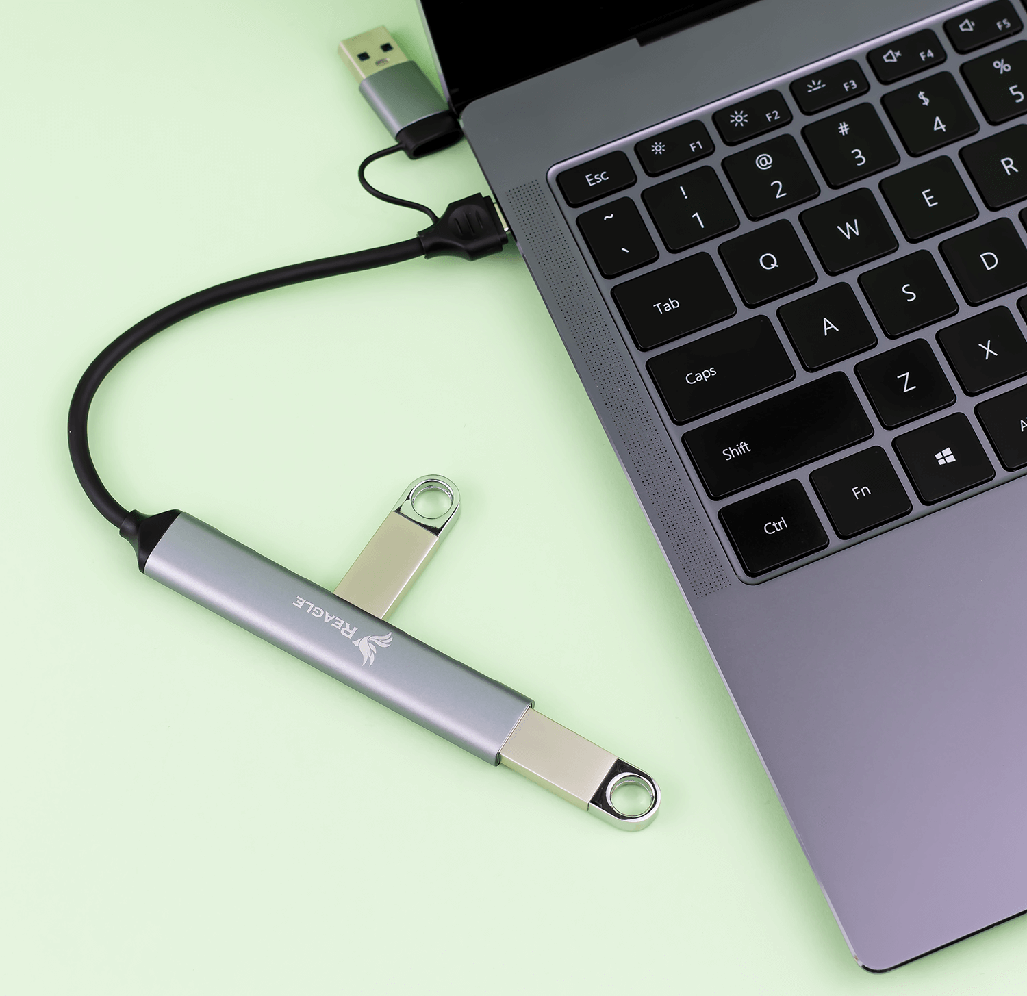 Reagle USB-C und USB-A HUB 2in1 Splitter für 4x USB Anschlüsse_3