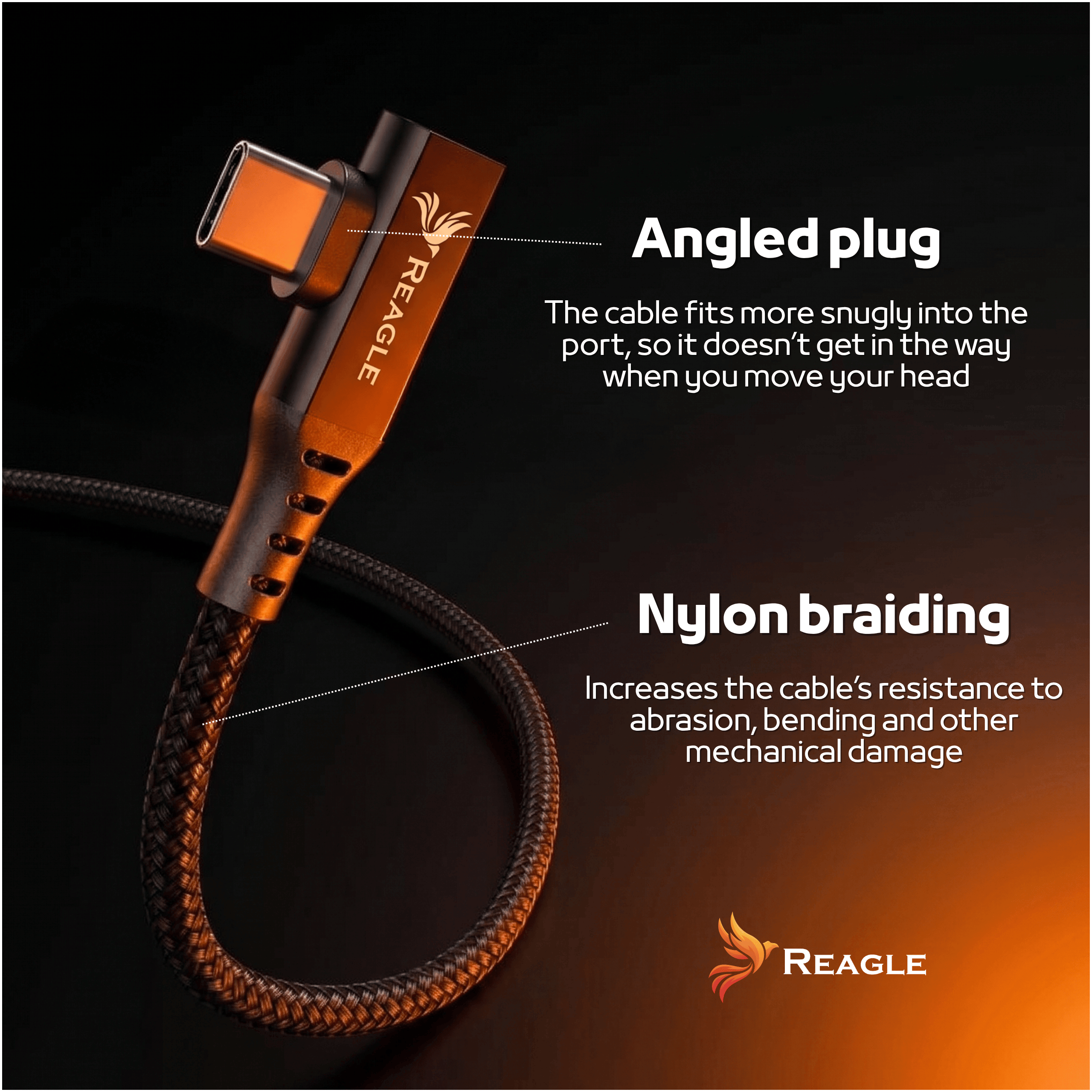 Reagle kabel VR USB-C 5m wykonanie