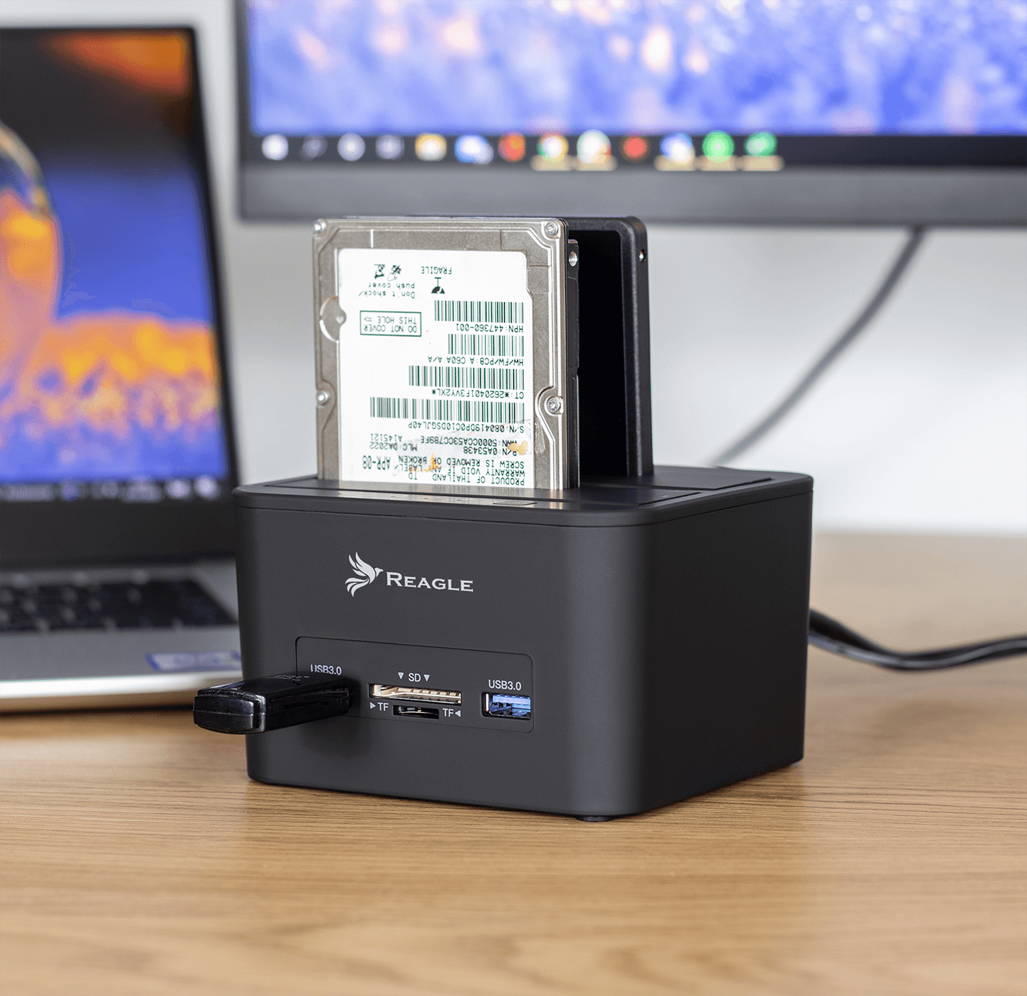 STACJA DOKUJĄCA DYSKÓW HDD SSD 2x USB CZYTNIK KART_1