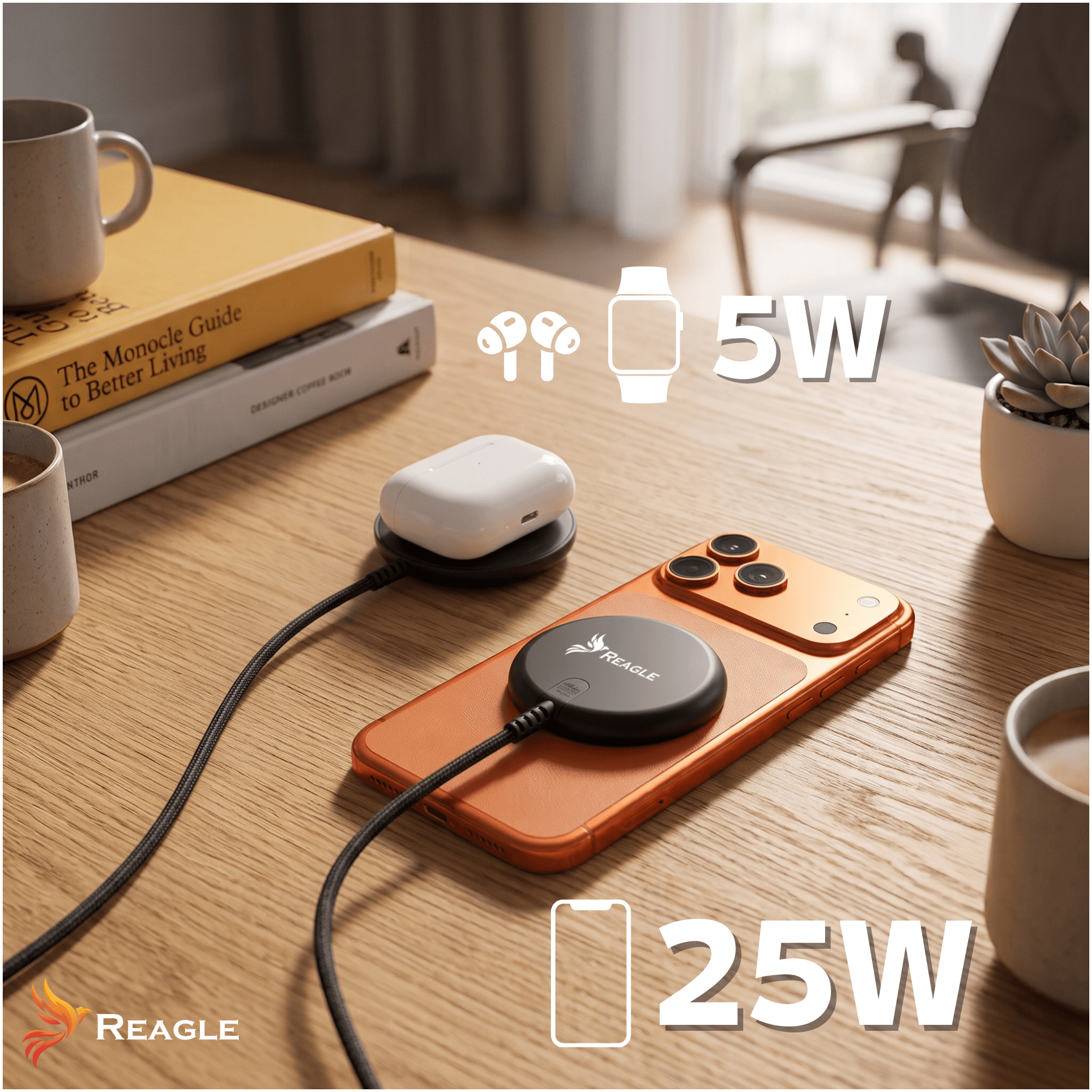 Ładowarka indukcyjna MagSafe / Qi 2.2 25 W USB-C do Apple i Samsung