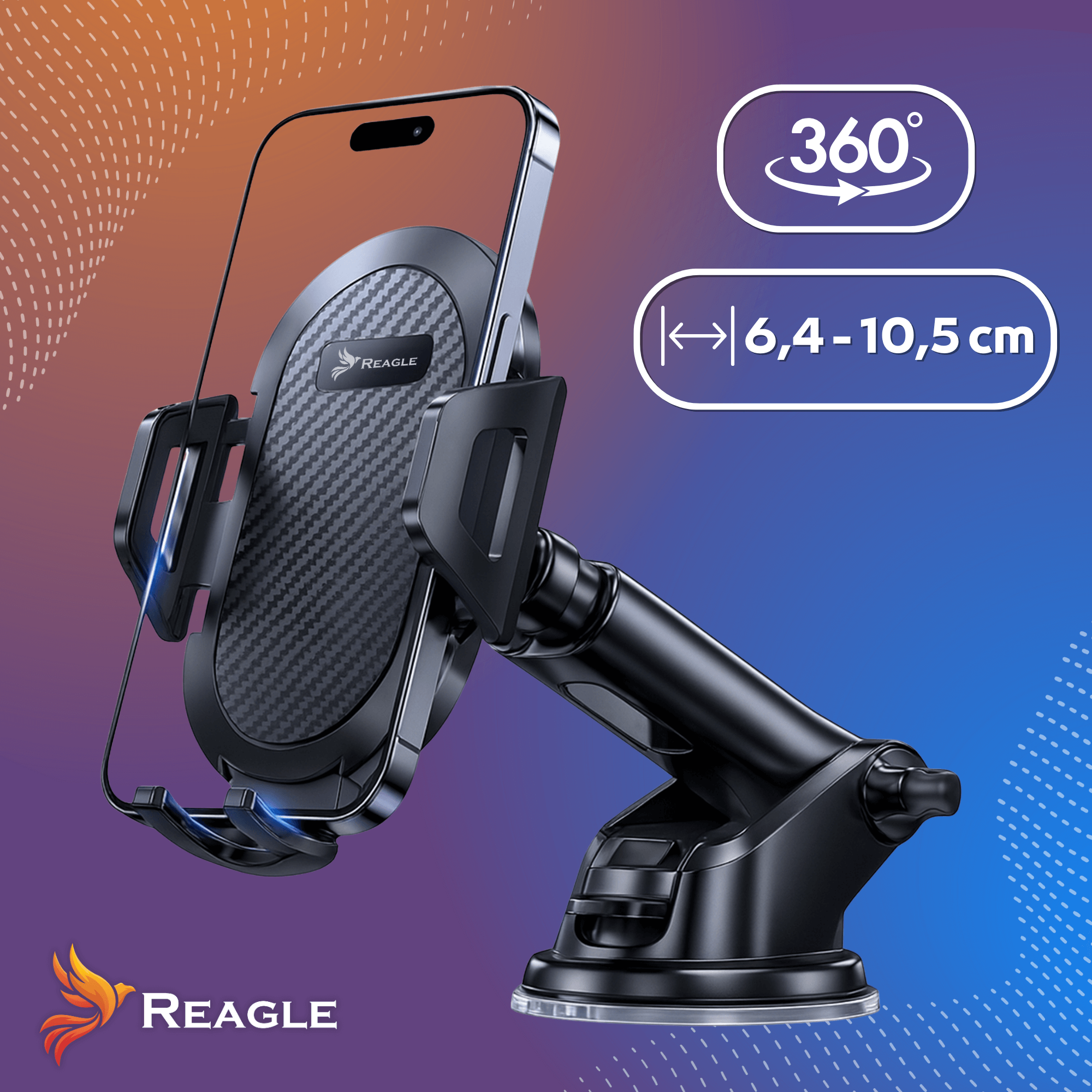 Reagle RCARHOLD1 – uchwyt samochodowy z mocną przyssawką i regulowanym ramieniem