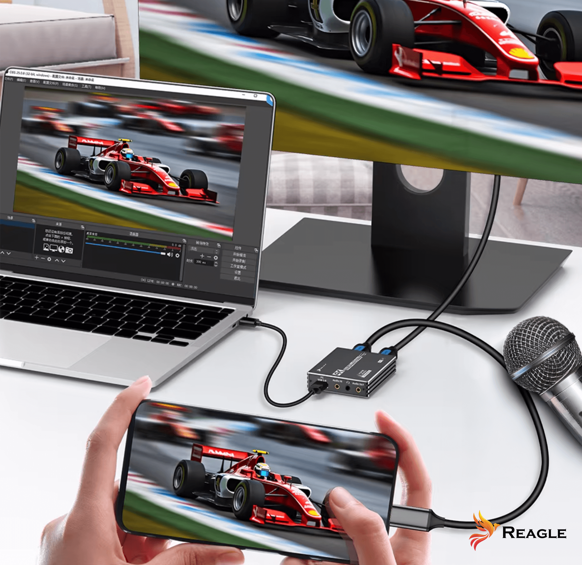 REAGLE KARTA PRZECHWYTYWANIA OBRAZU WIDEO GRABBER HDMI USB 4K 60Hz YUY2 OBS HDCP_1