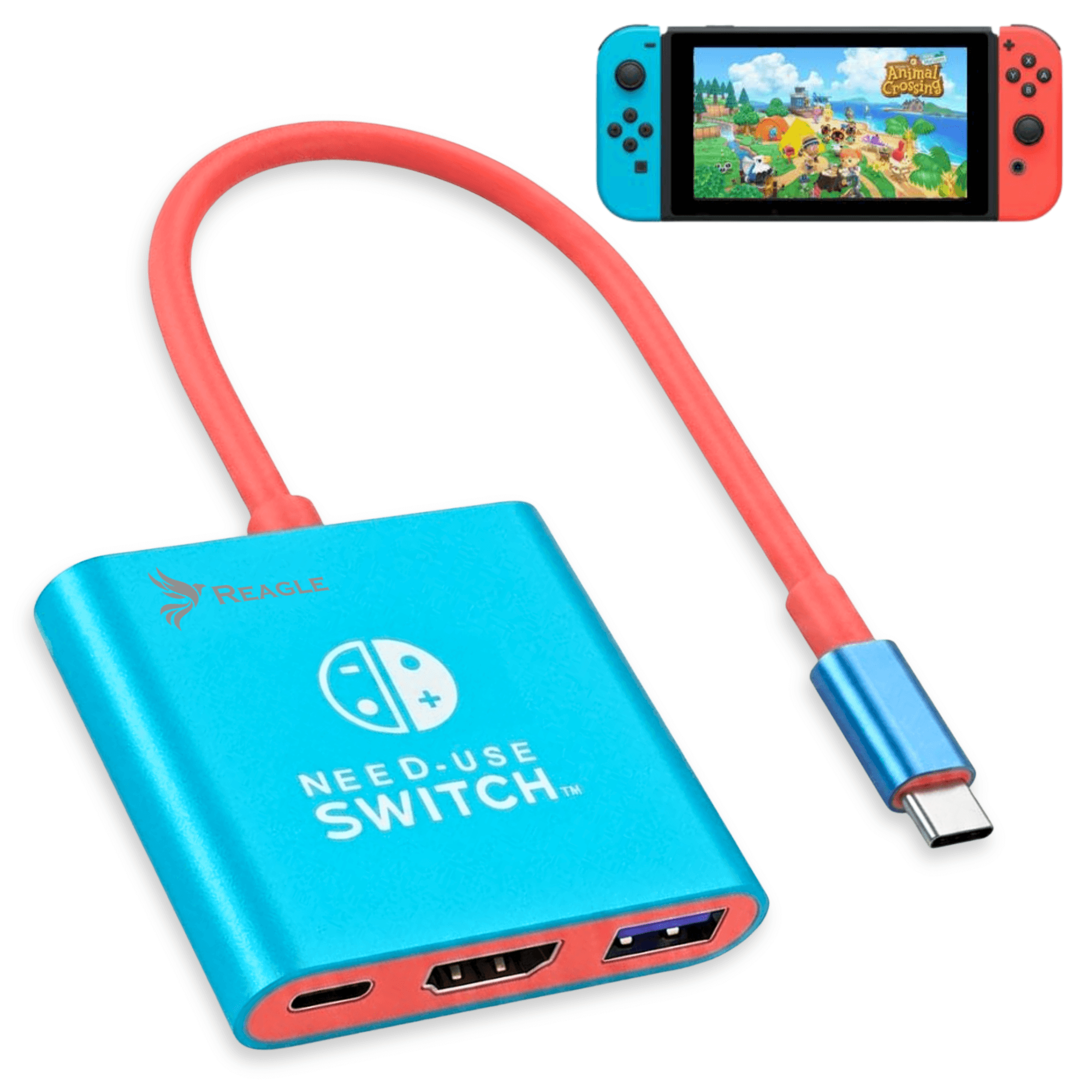 Adapter USB-C HDMI 4K 60Hz PD 100W USB 3.0 Nintendo Switch 2