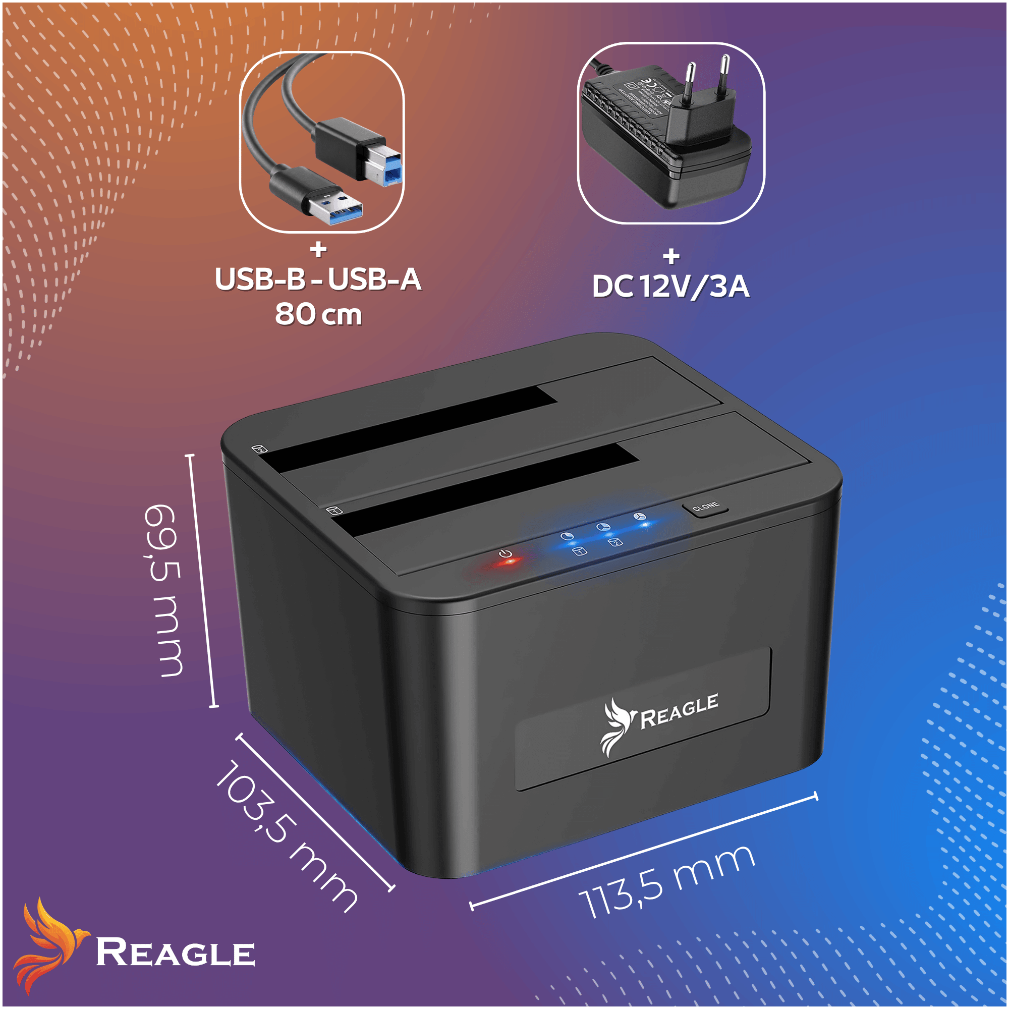 Reagle stacja dokująca dyski SATA HDD SSD