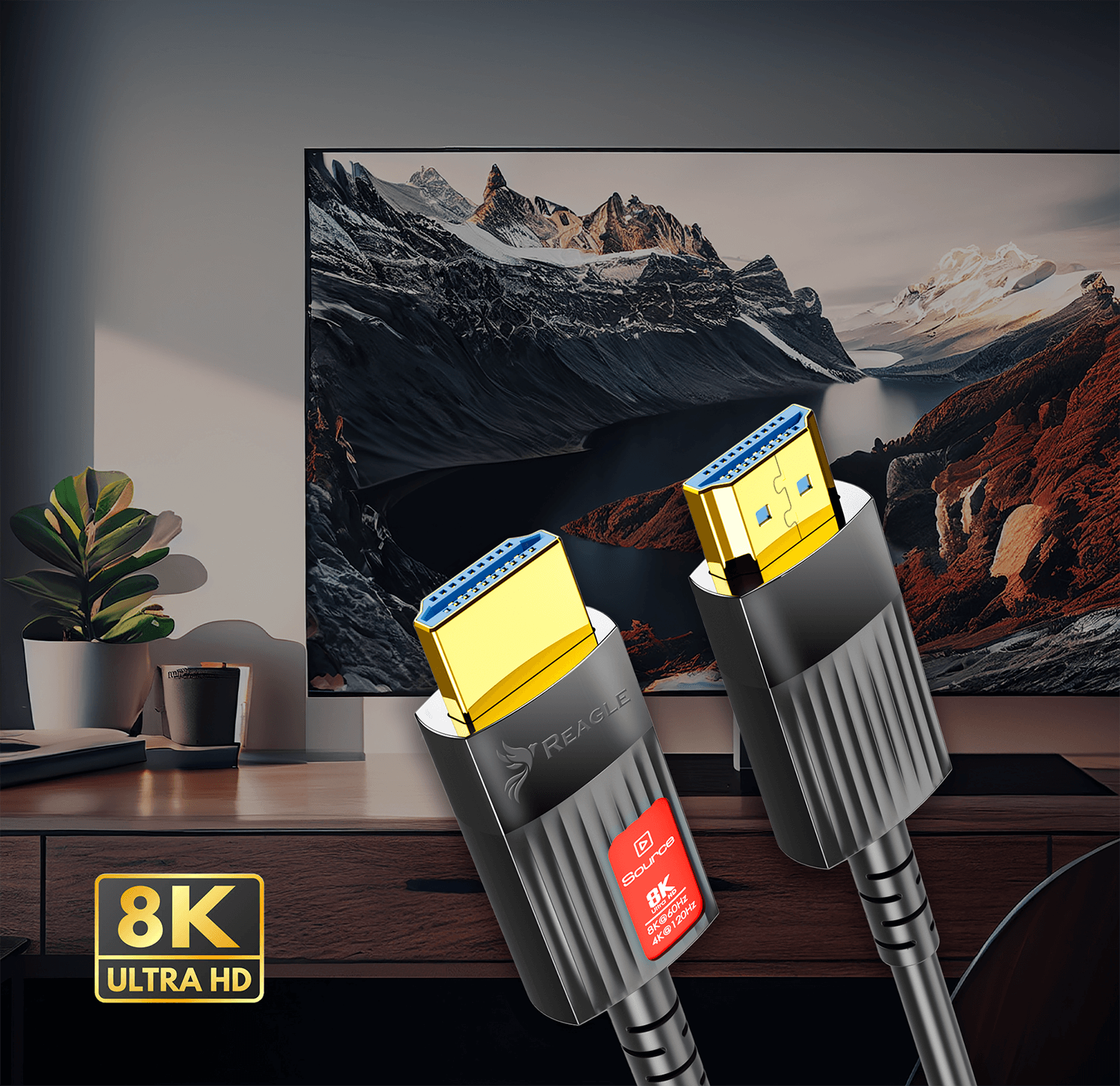 REAGLE HDMI 2.1 Optisch 48Gbps AOC 8K 60HZ 4K 120HZ HDR Kabel 5M_1