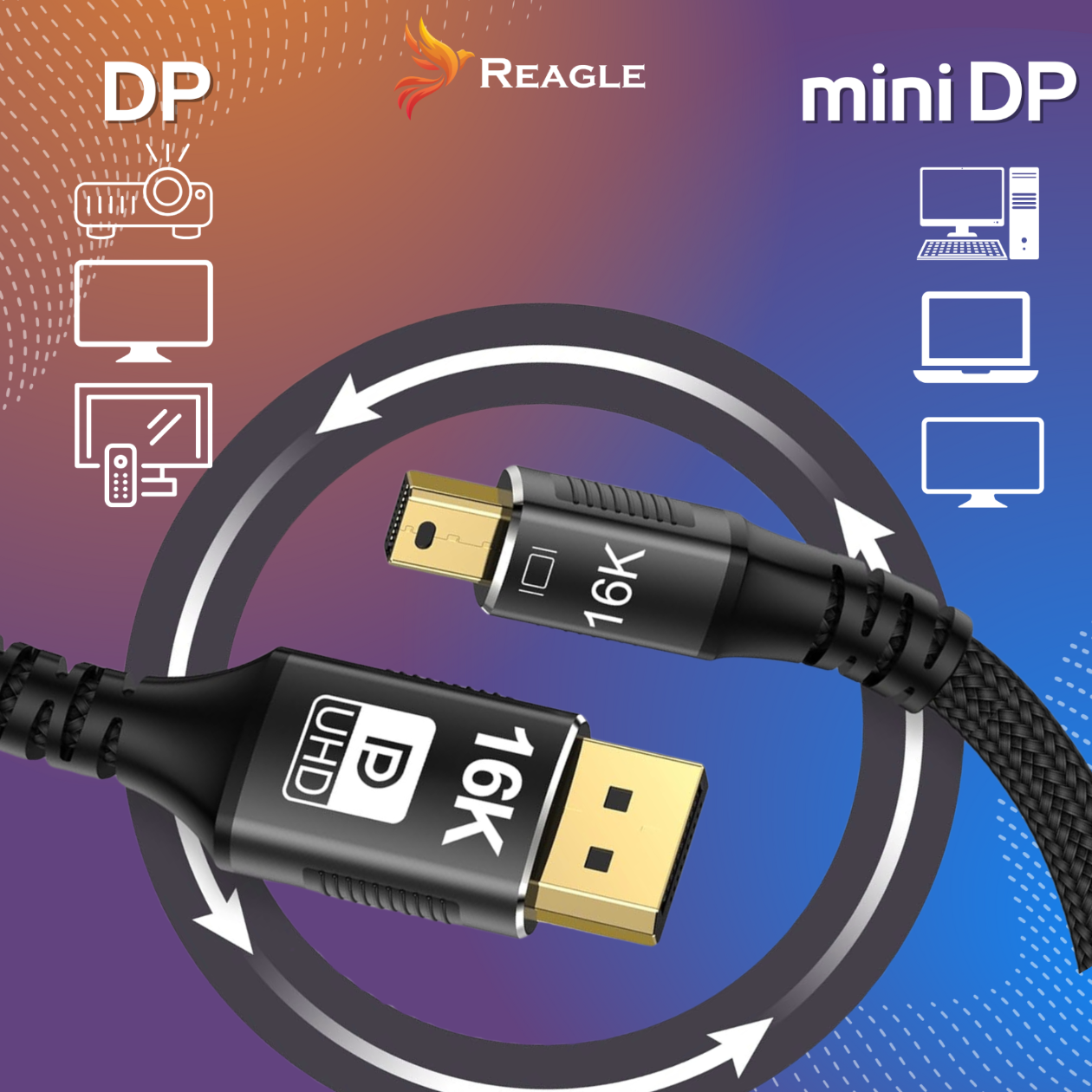 Reagle RMDD100P kabel mini DisplayPort DisplayPort 1m