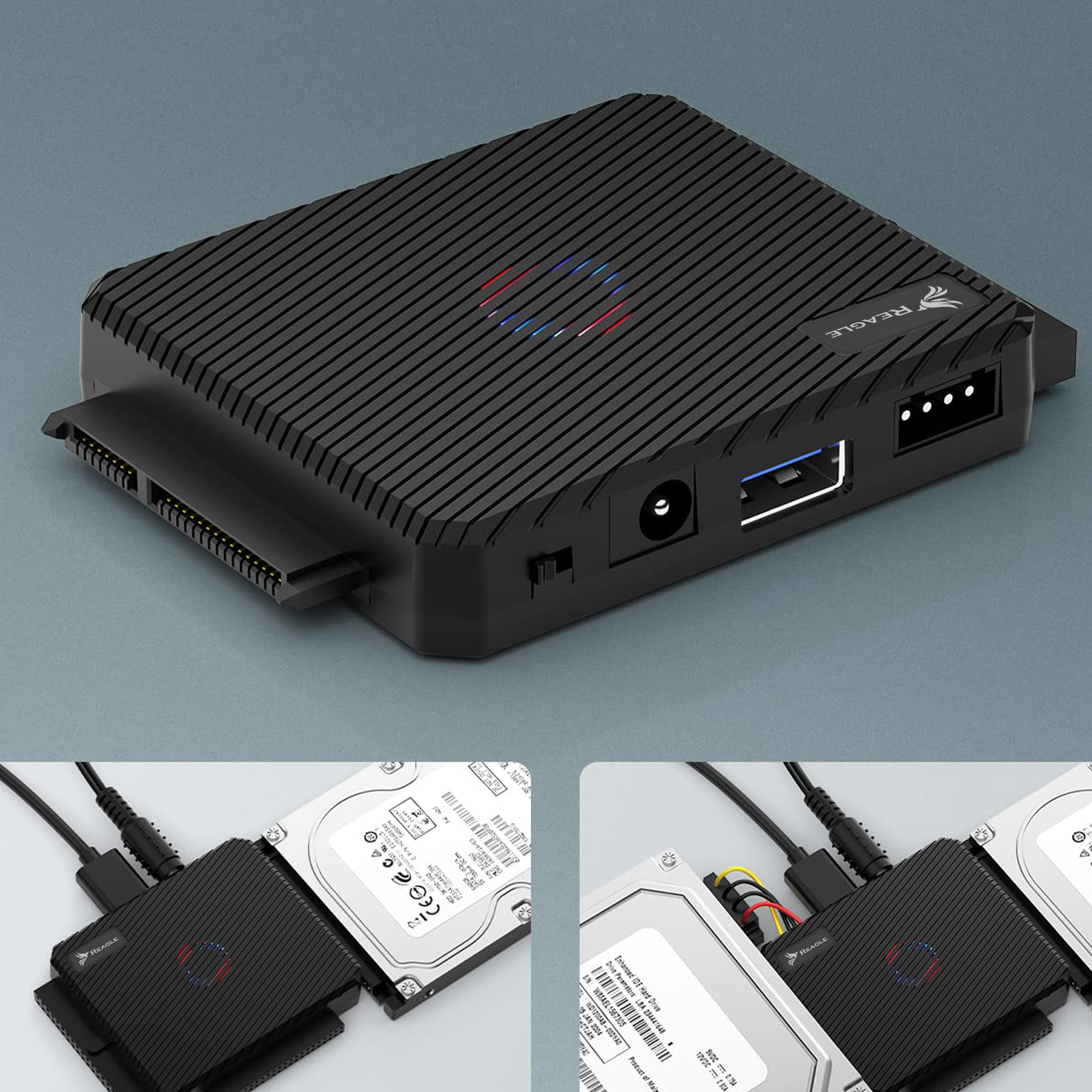 REAGLE ADAPTER MOSTEK DYSKU USB 3.1 SATA III IDE 16TB LED_1