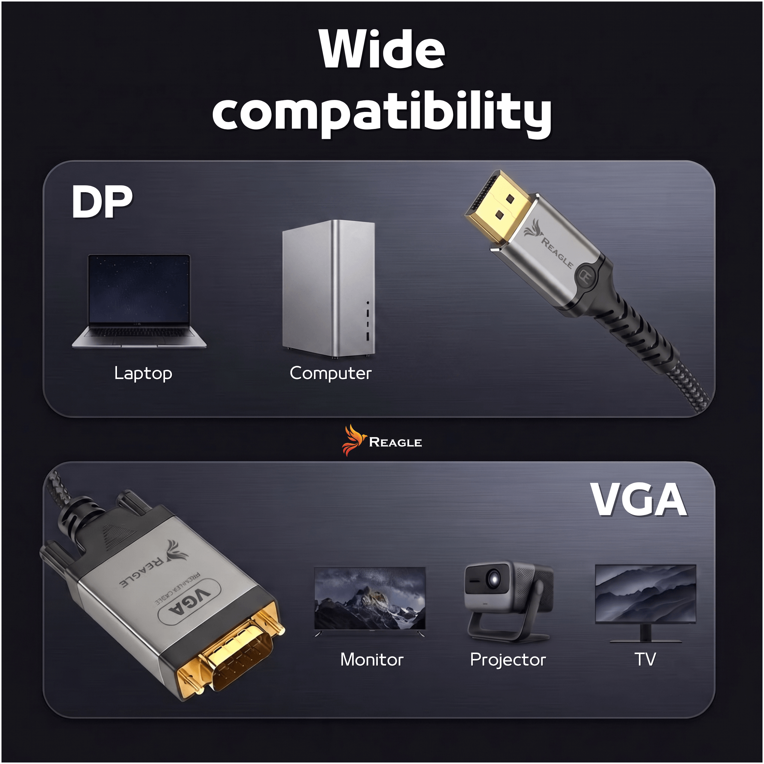 Kabel DisplayPort na VGA, 2 m, Full HD 1080p 60Hz