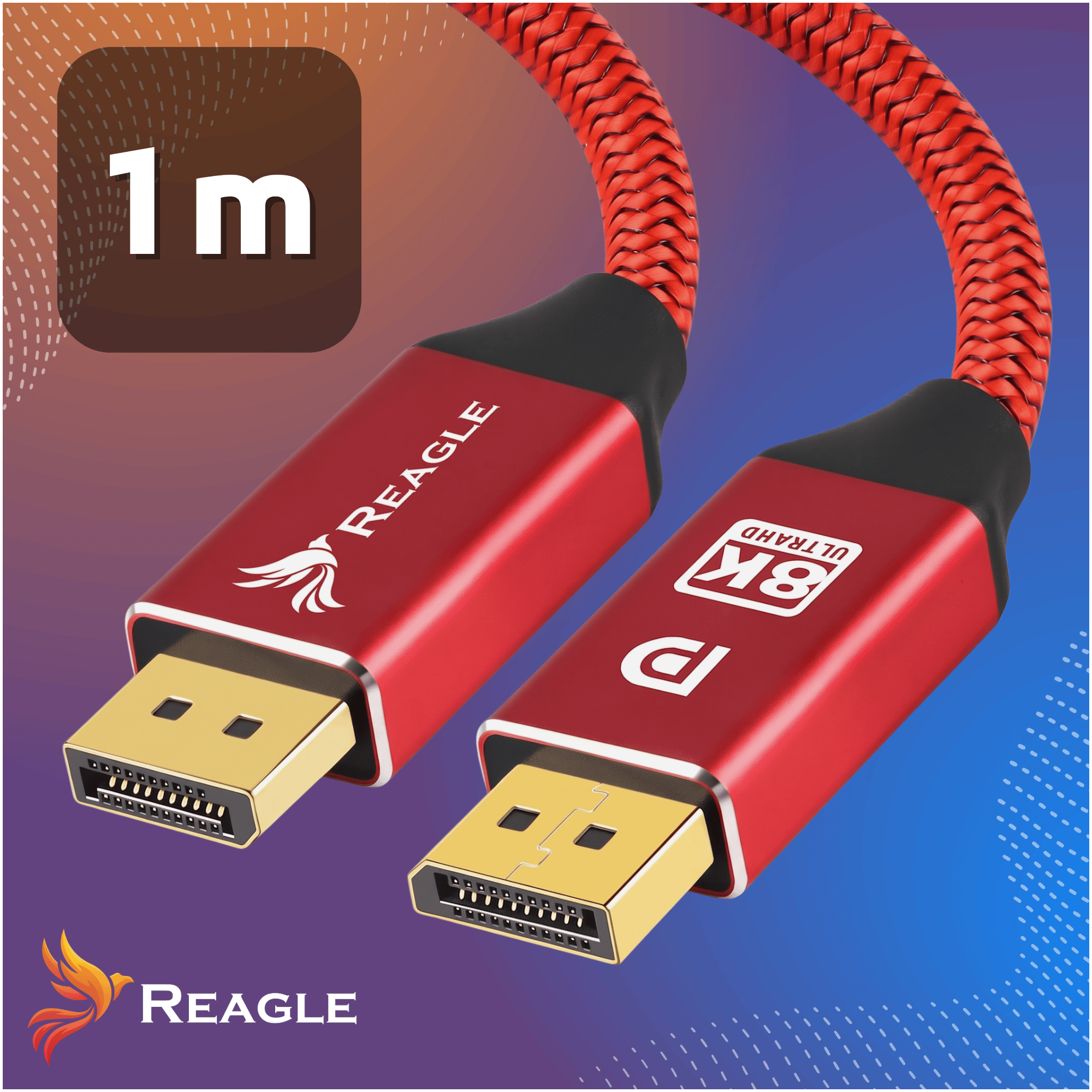 Reagle RDP100M DisplayPort 1 m nylonowy oplot