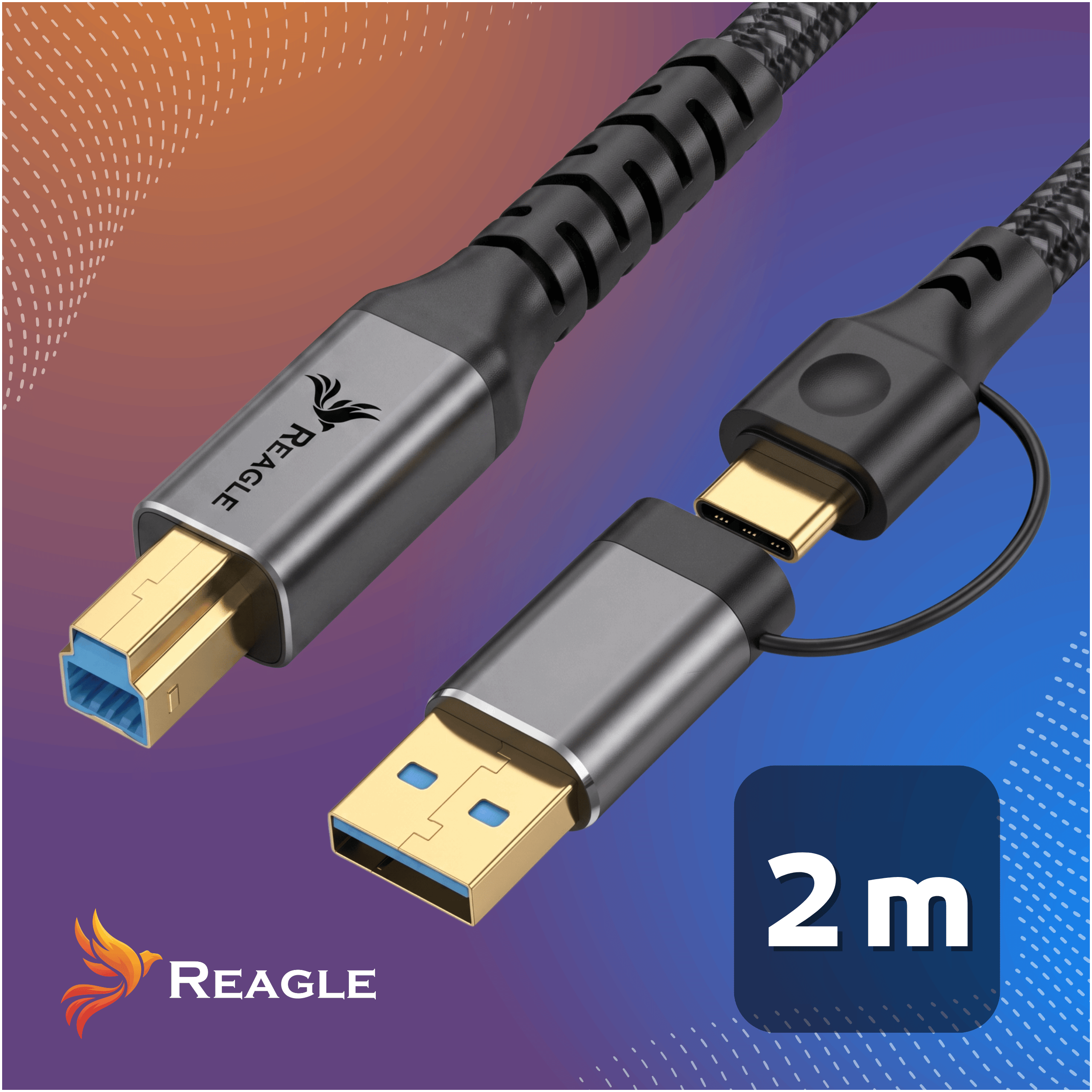 Reagle RUACB200P kabel USB 2 m