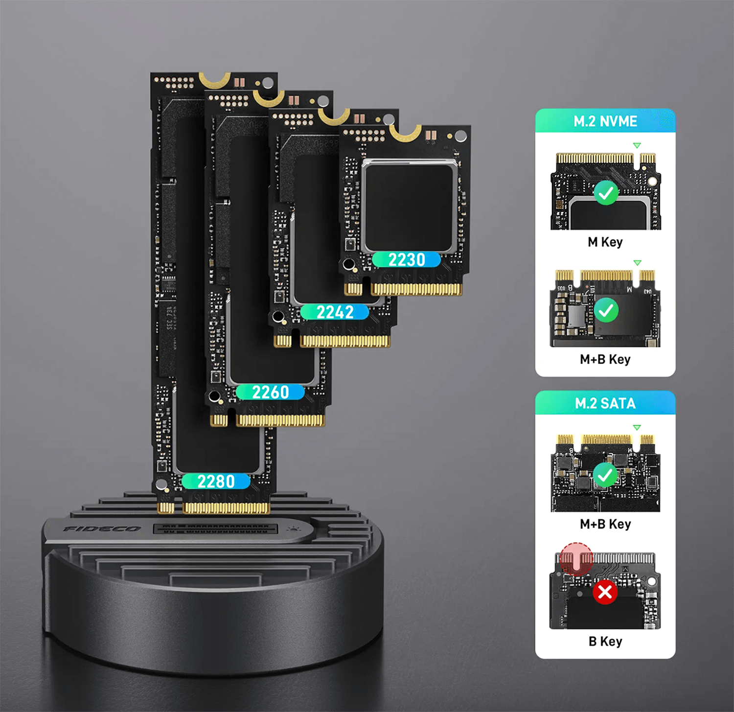 Adapter SSD NVME PCIe SATA NGFF 2-in-1 M.2 Laufwerksschacht USB 3.2 USB-C 10 Gb/s_1