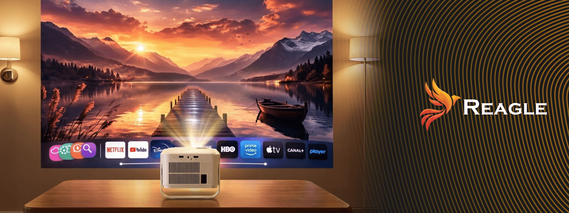 Reagle projektor Android 14 Smart TV