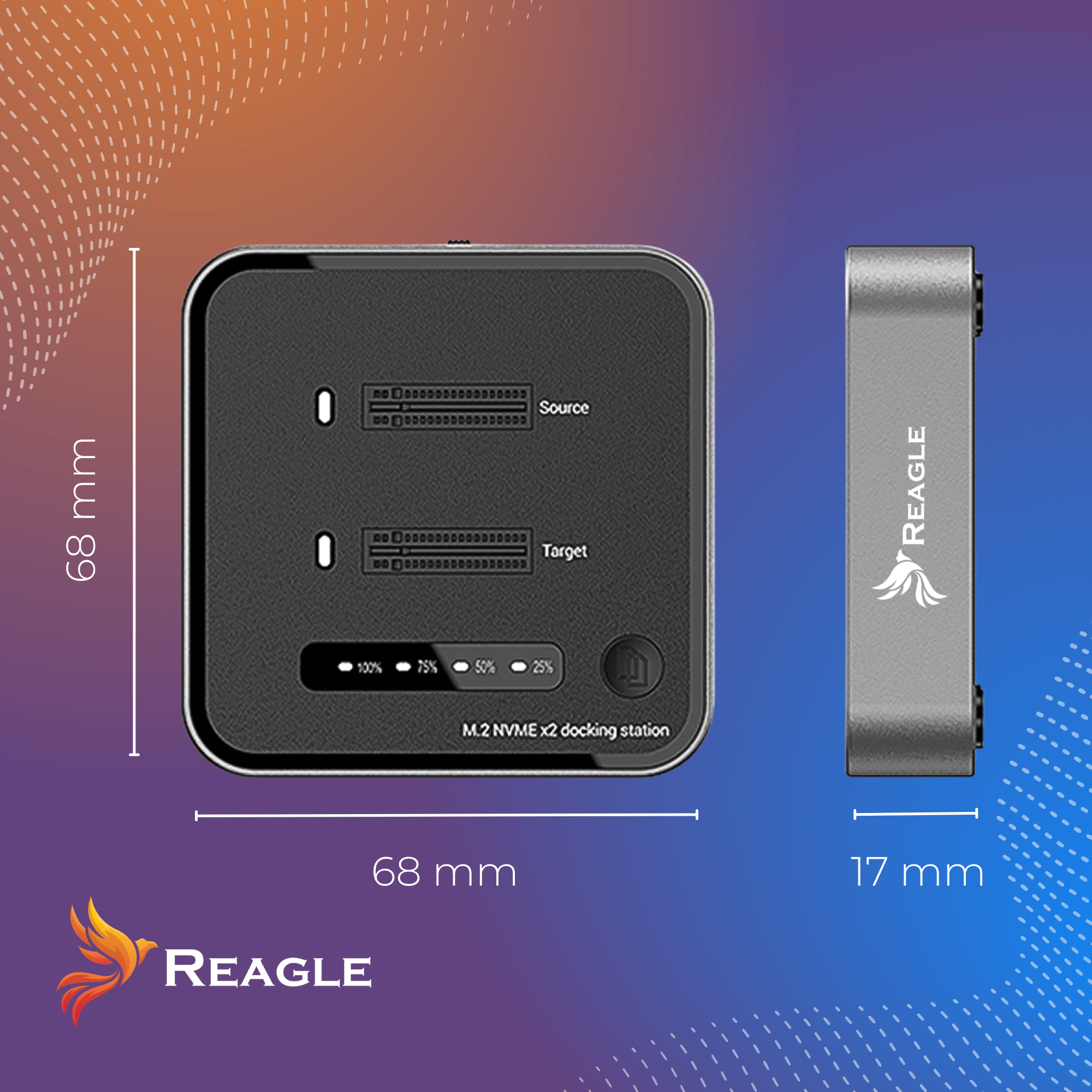 Stacja klonująca dysk SSD NVMe / PCIe M.2, USB-C 3.2, do 4TB
